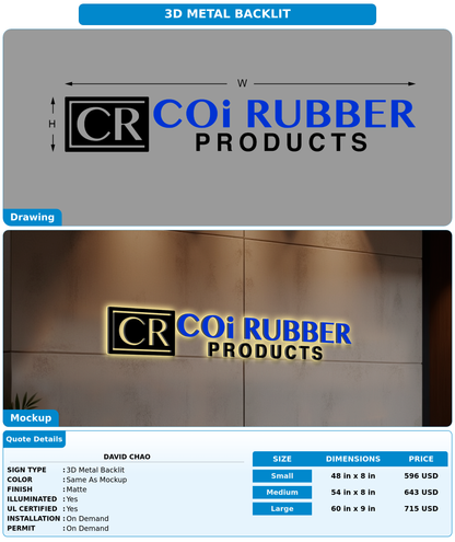 CUSTOM MOCKUP SIGN FOR David chao