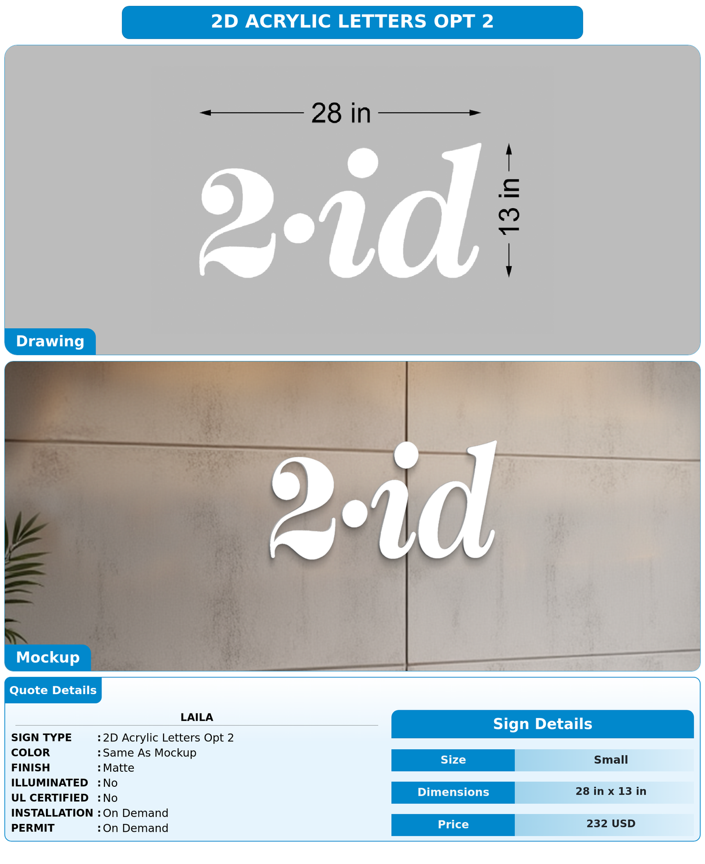 CUSTOM MOCKUP SIGN FOR Laila