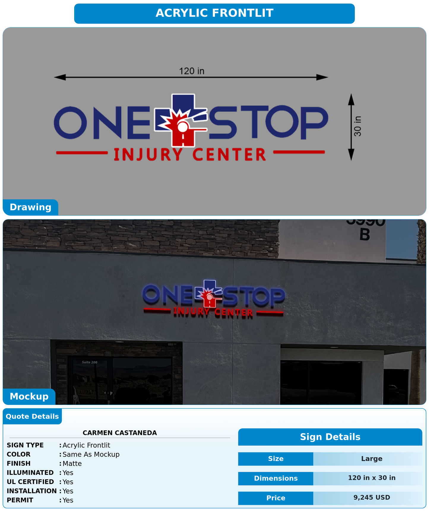 CUSTOM MOCKUP SIGN FOR Carmen Castaneda