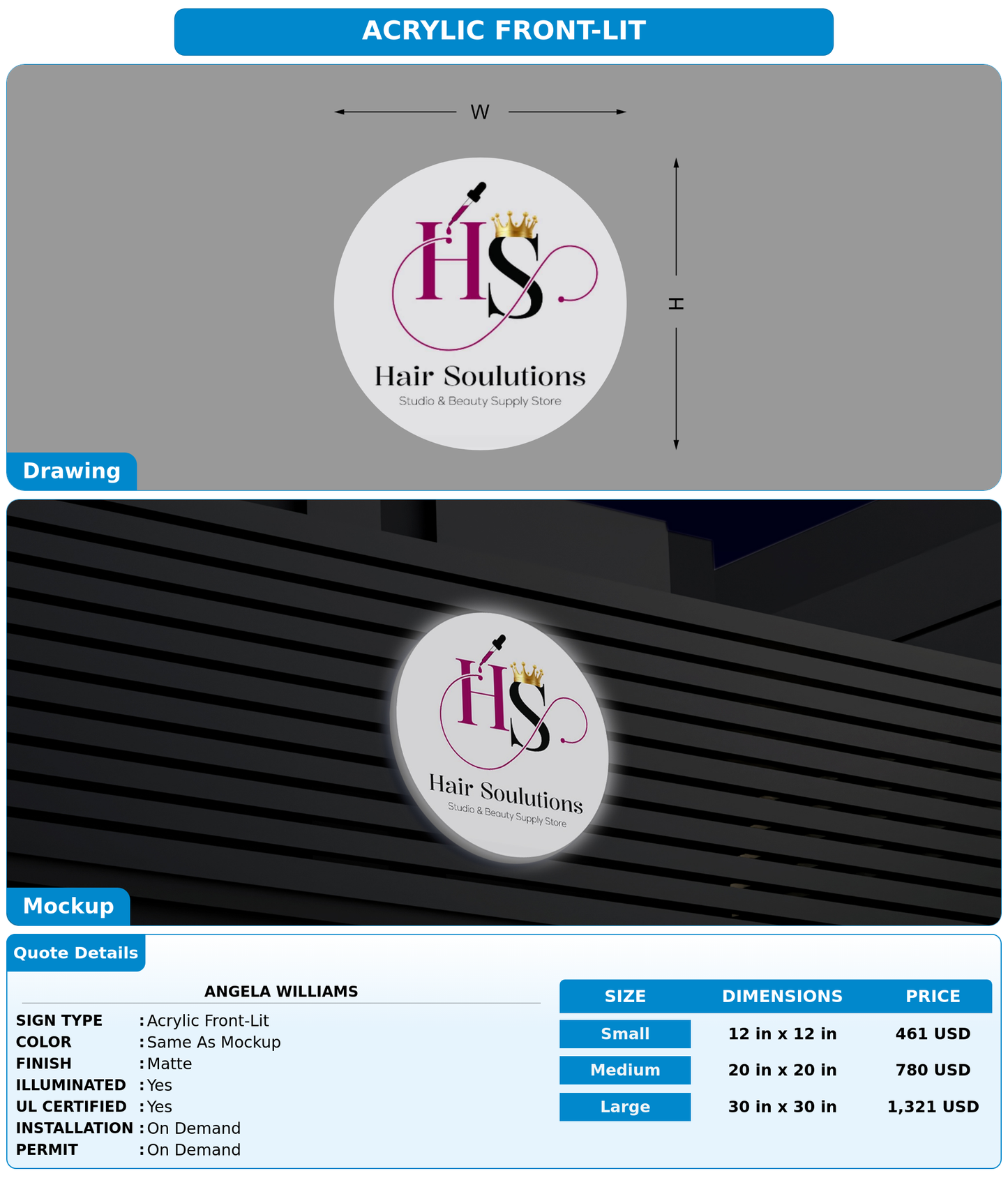 CUSTOM MOCKUP SIGN FOR Angela Williams
