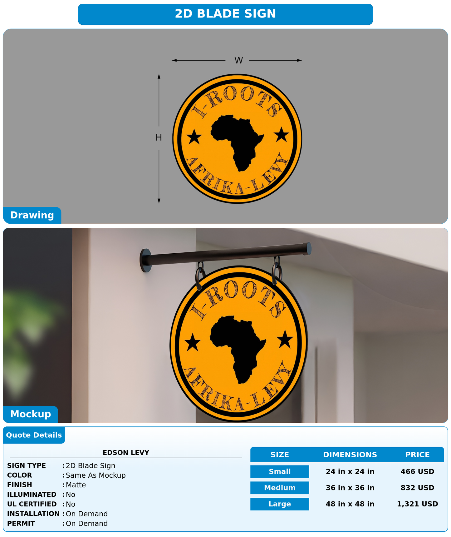 CUSTOM MOCKUP SIGN FOR Edson levy