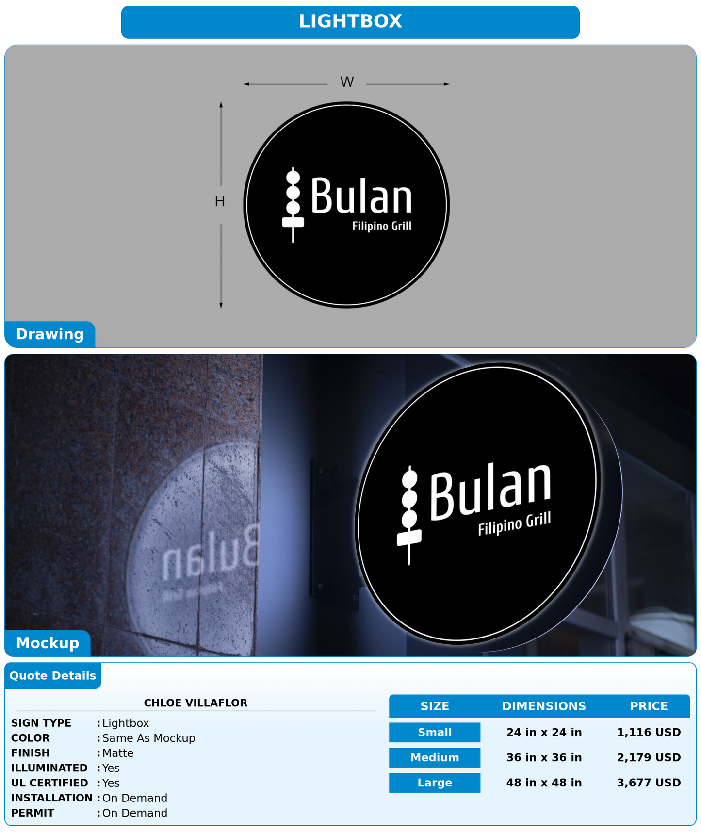CUSTOM MOCKUP SIGN FOR Chloe Villaflor