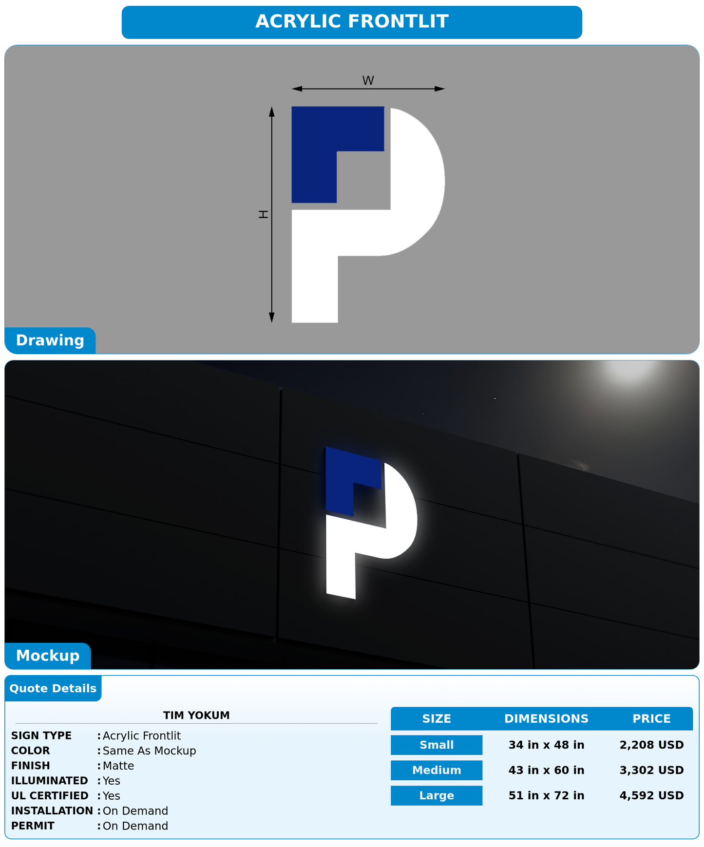 CUSTOM MOCKUP SIGN FOR Tim Yokum