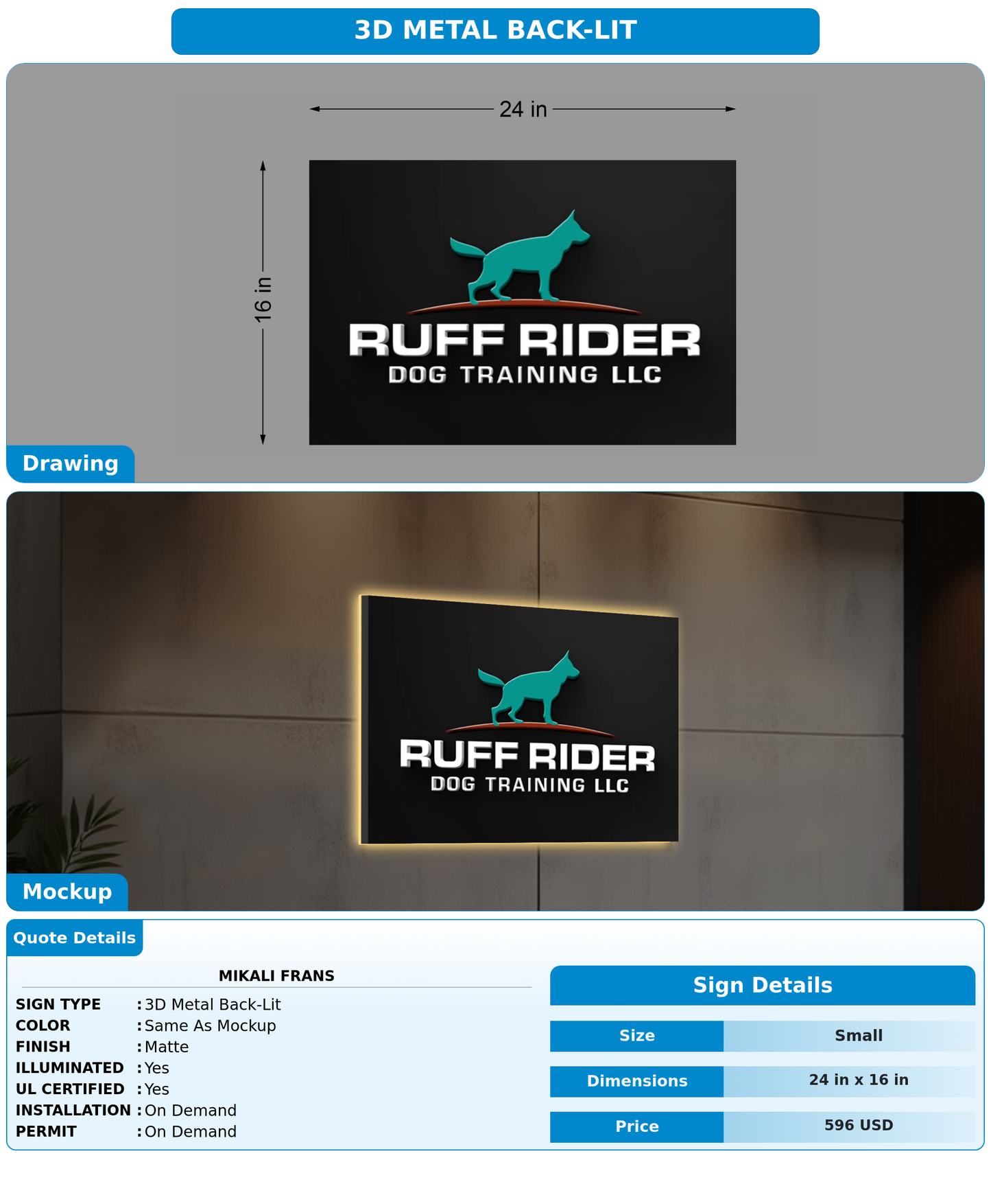 CUSTOM MOCKUP SIGN FOR Mikali Frans
