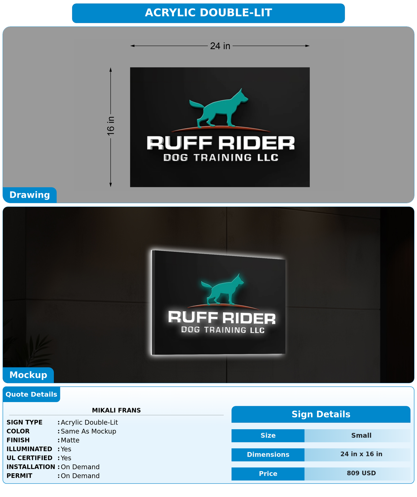 CUSTOM MOCKUP SIGN FOR Mikali Frans