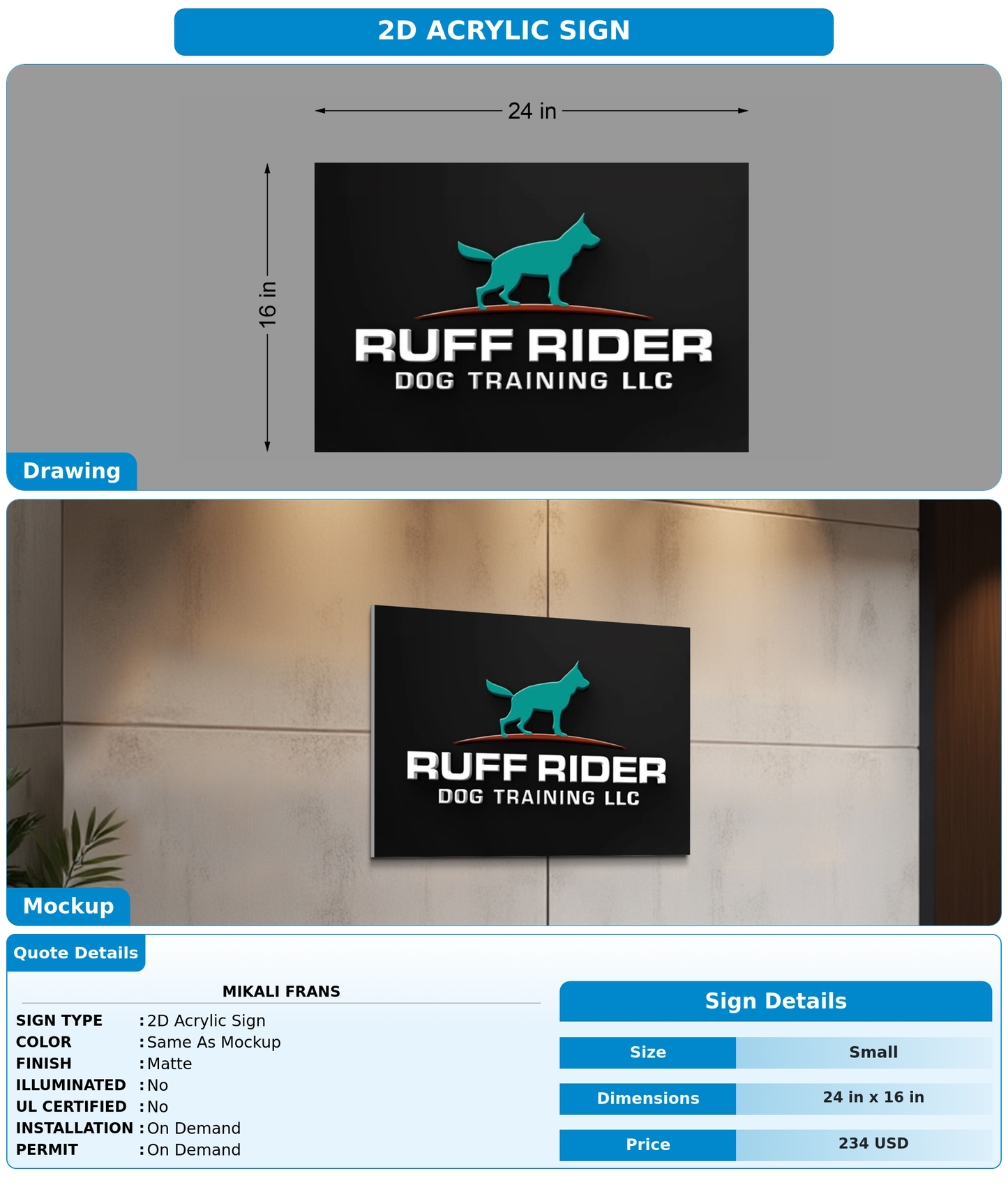 CUSTOM MOCKUP SIGN FOR Mikali Frans