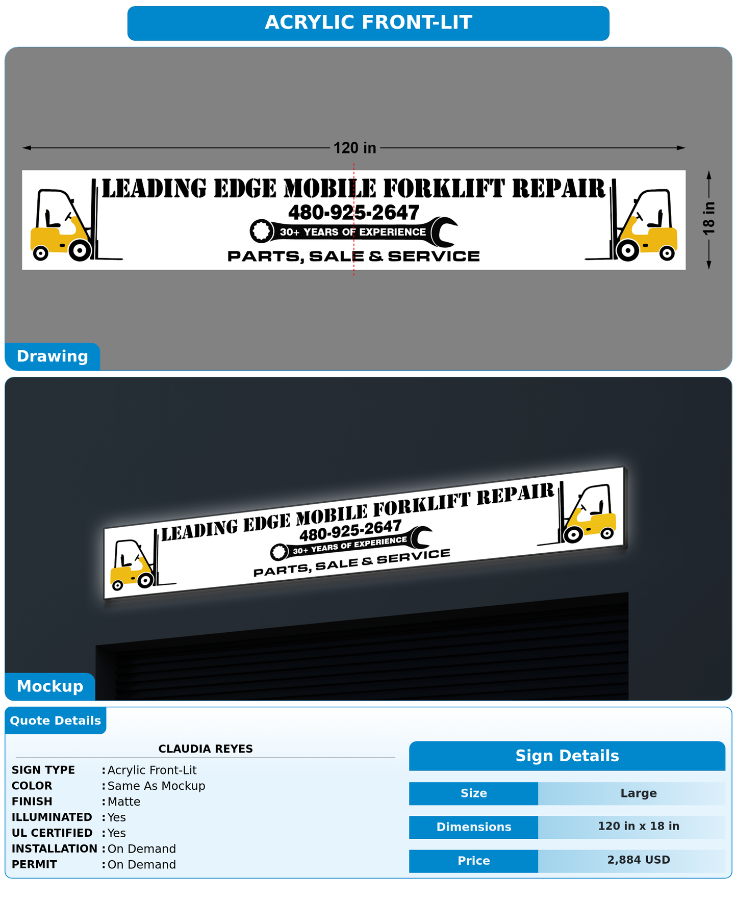 CUSTOM MOCKUP SIGN FOR CLAUDIA REYES
