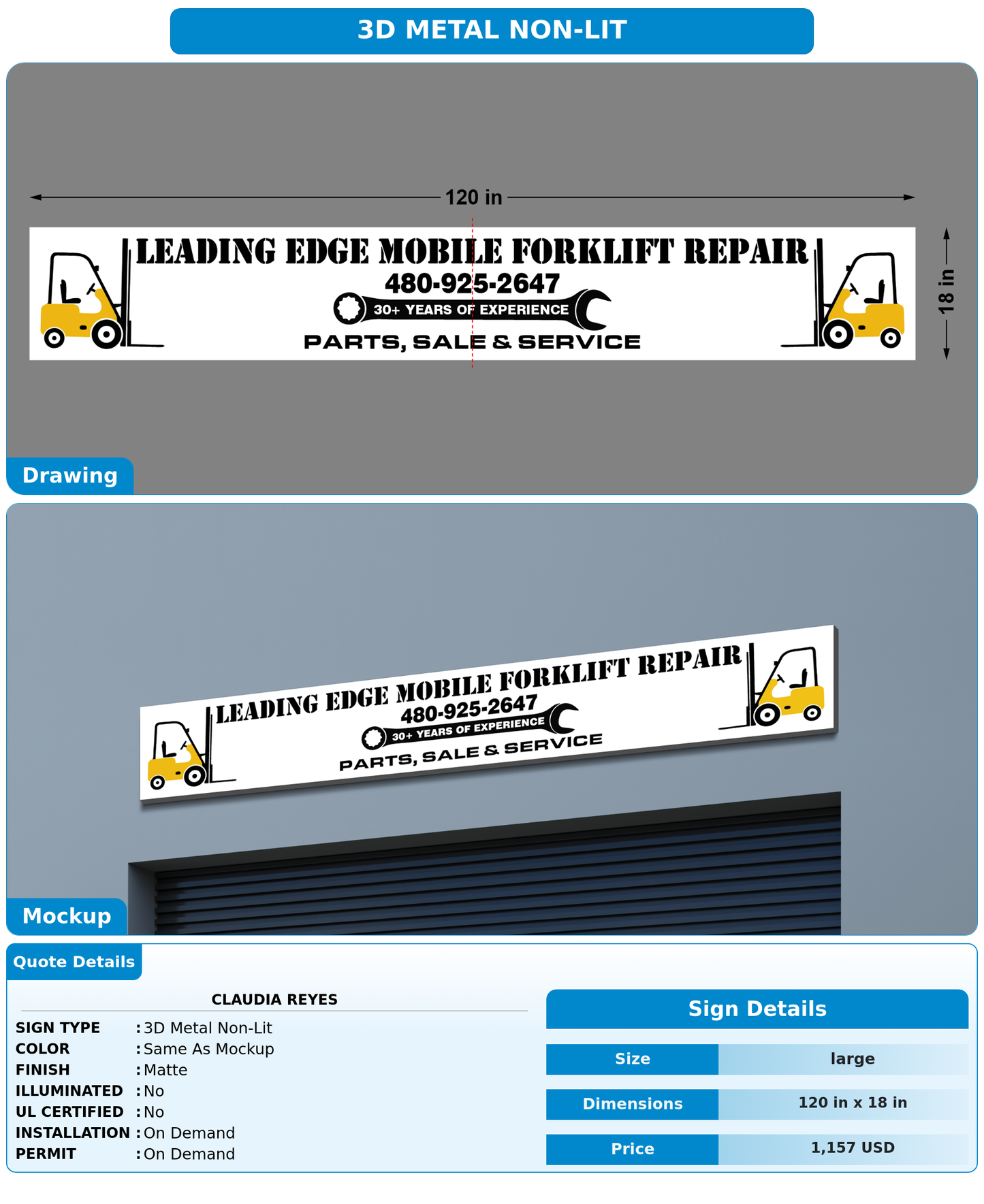 CUSTOM MOCKUP SIGN FOR CLAUDIA REYES
