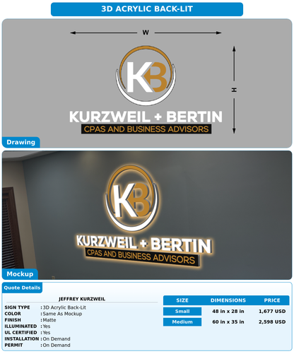 CUSTOM MOCKUP SIGN FOR Jeffrey Kurzweil