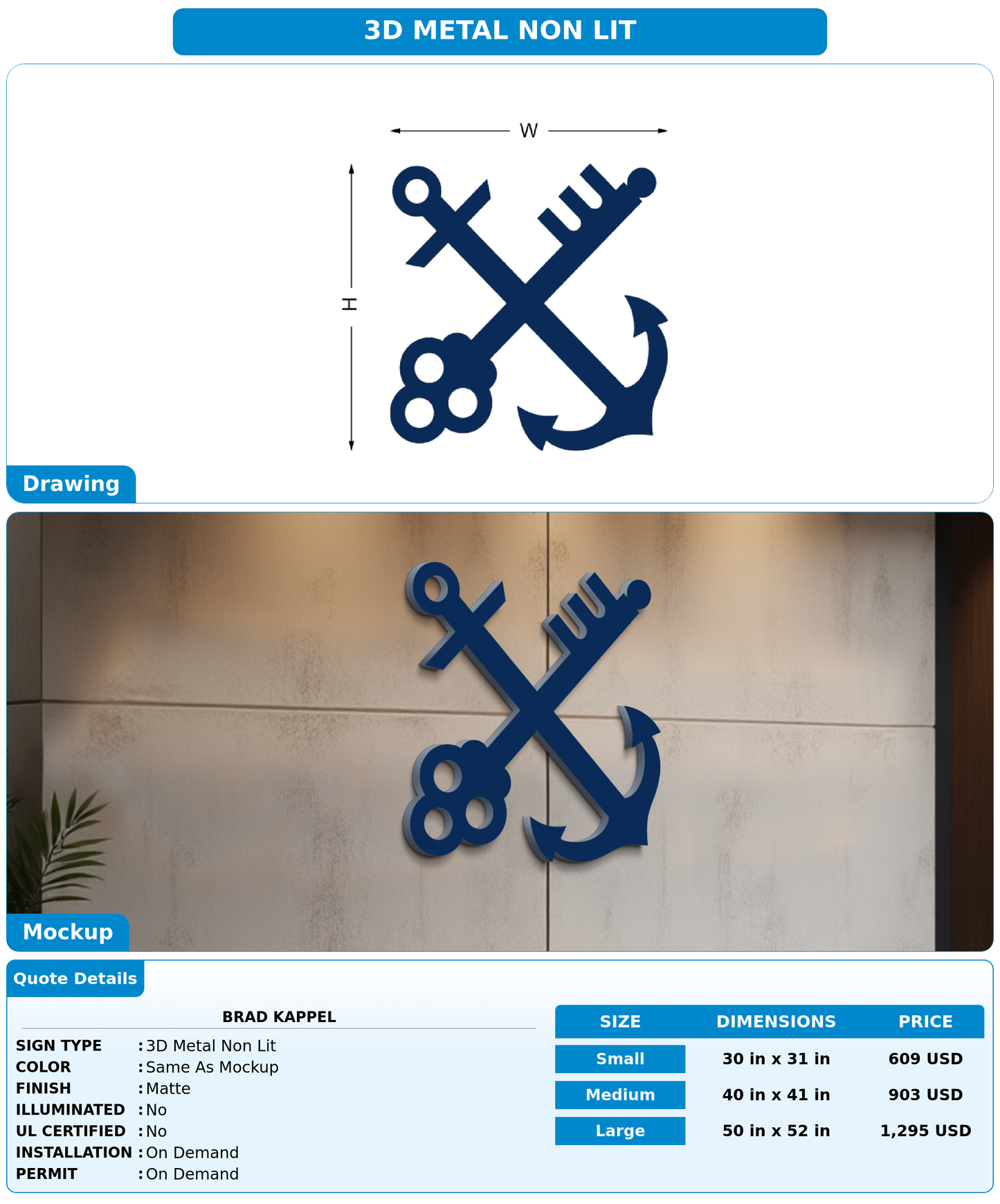 CUSTOM MOCKUP SIGN FOR Brad Kappel