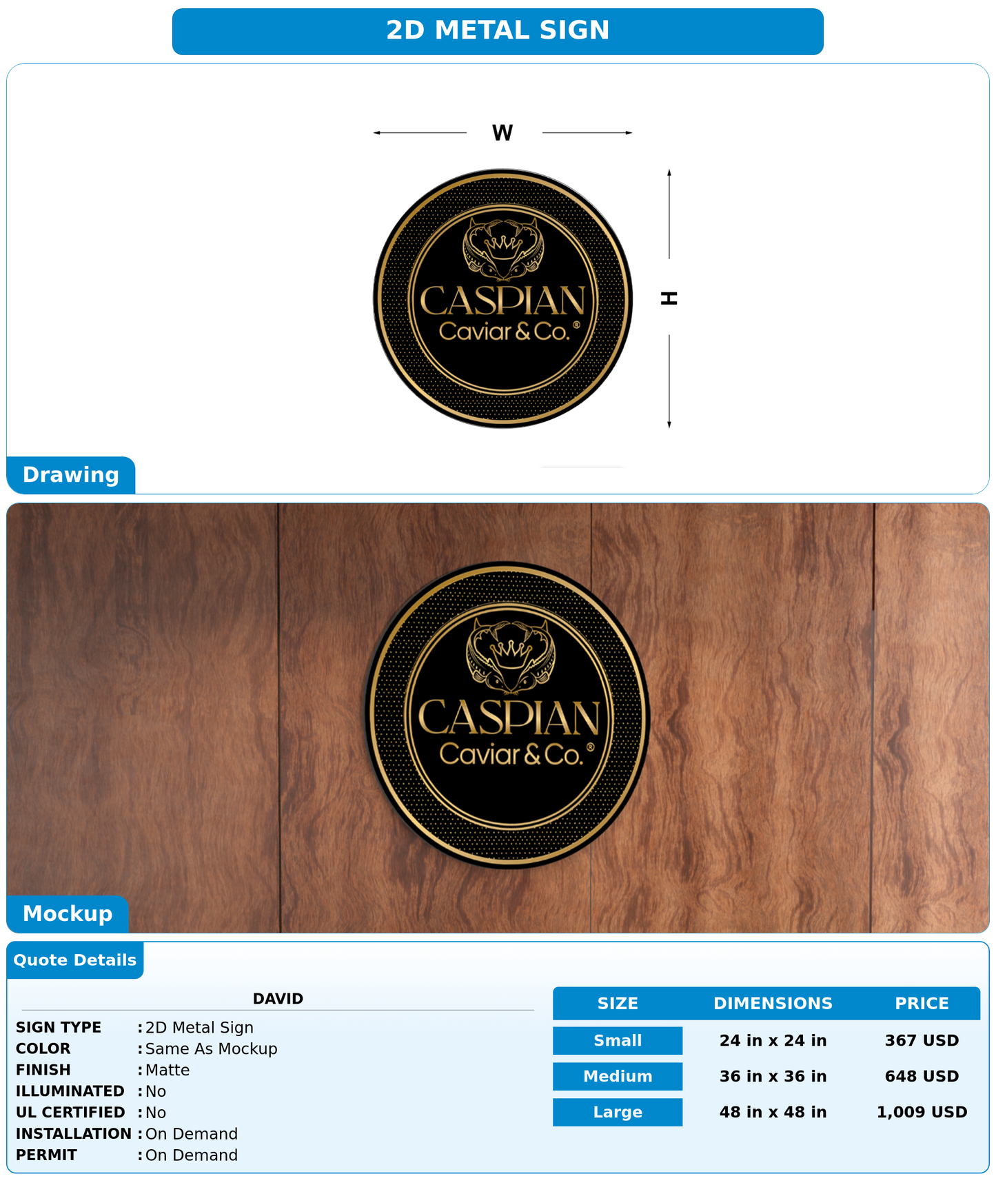 CUSTOM MOCKUP SIGN FOR David