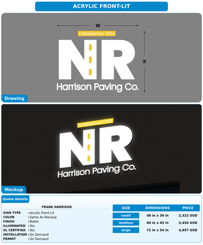 CUSTOM MOCKUP SIGN FOR Frank Harrison