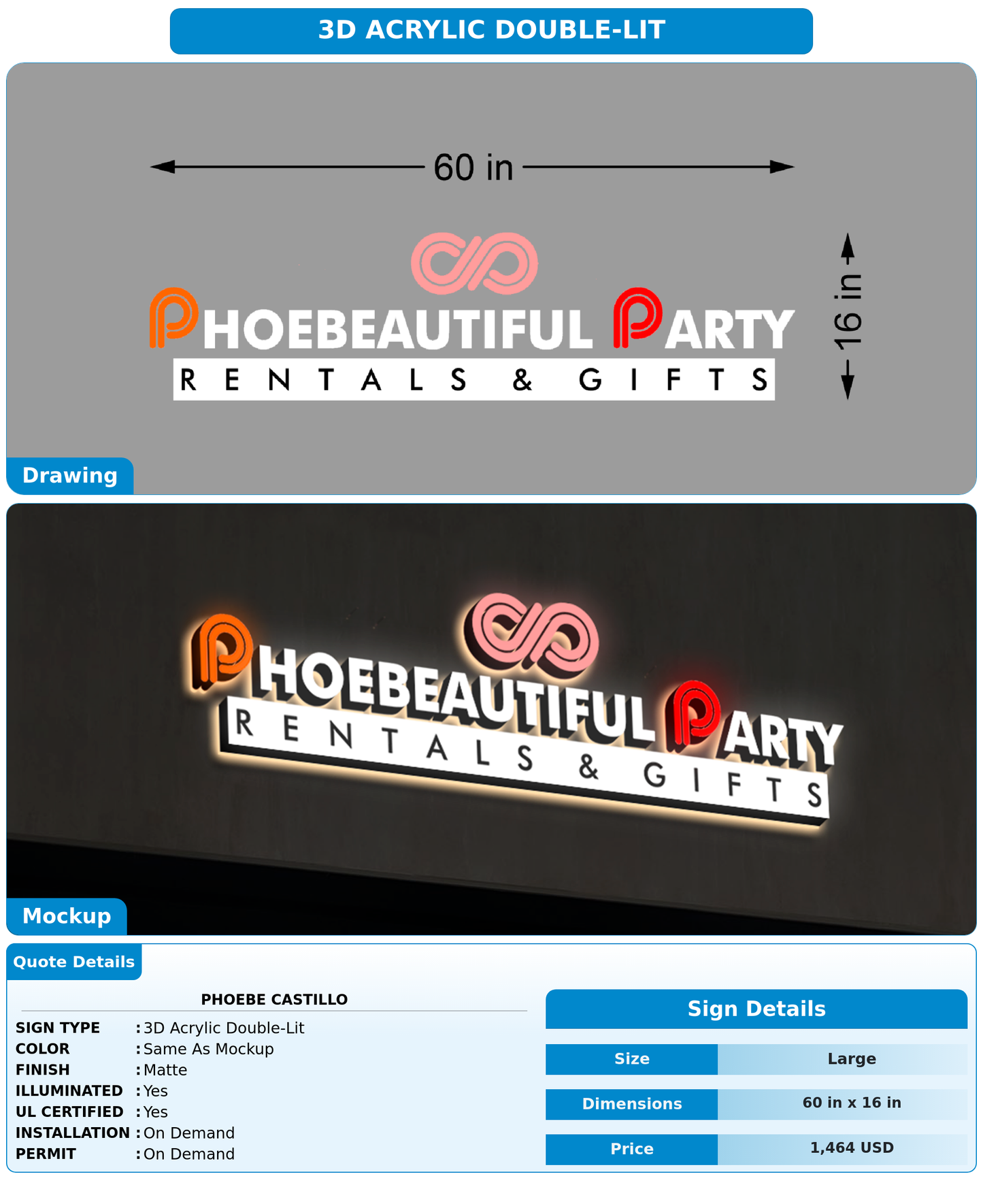 CUSTOM MOCKUP SIGN FOR Phoebe Castillo