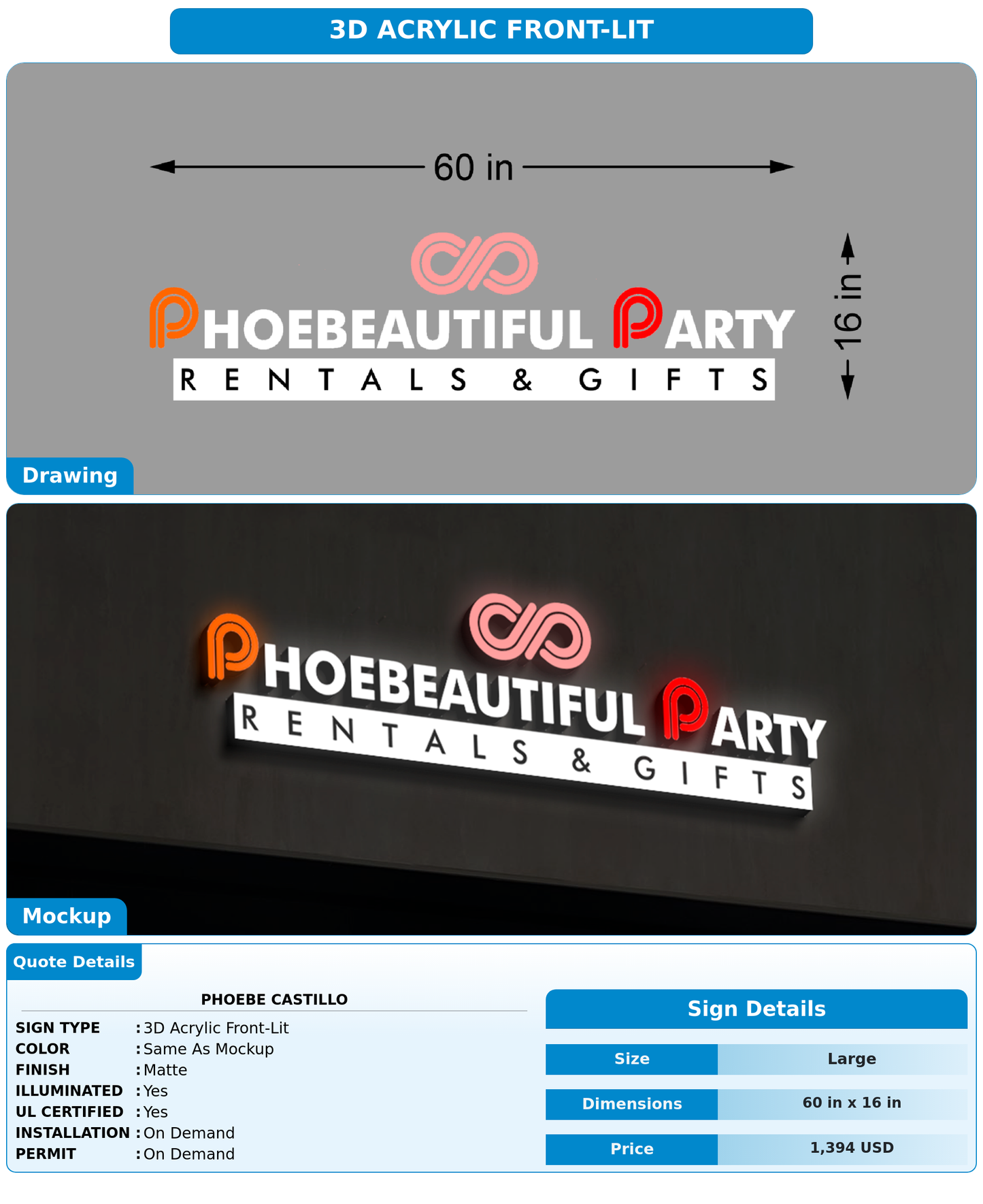 CUSTOM MOCKUP SIGN FOR Phoebe Castillo