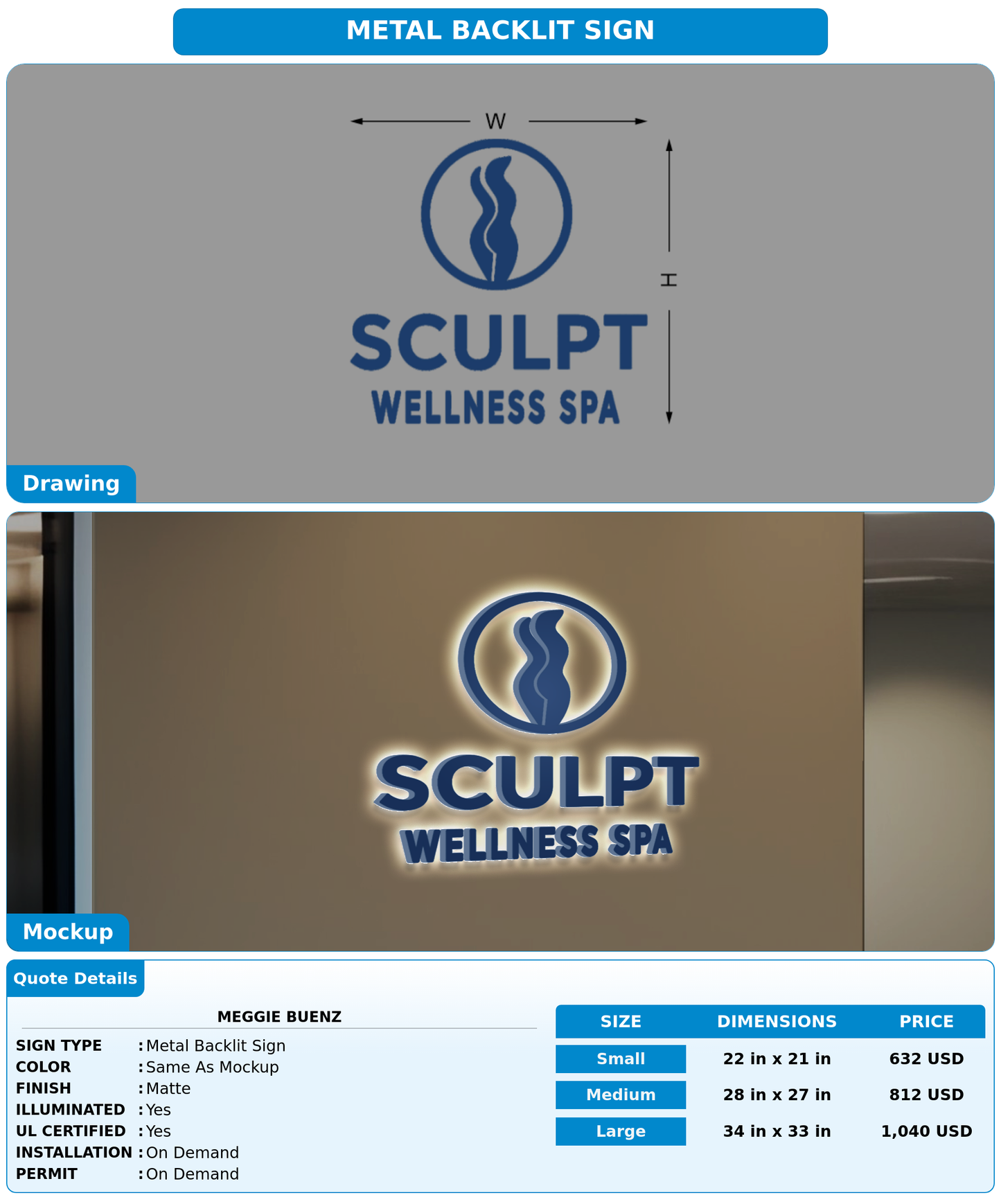 CUSTOM MOCKUP SIGN FOR Meggie Buenz