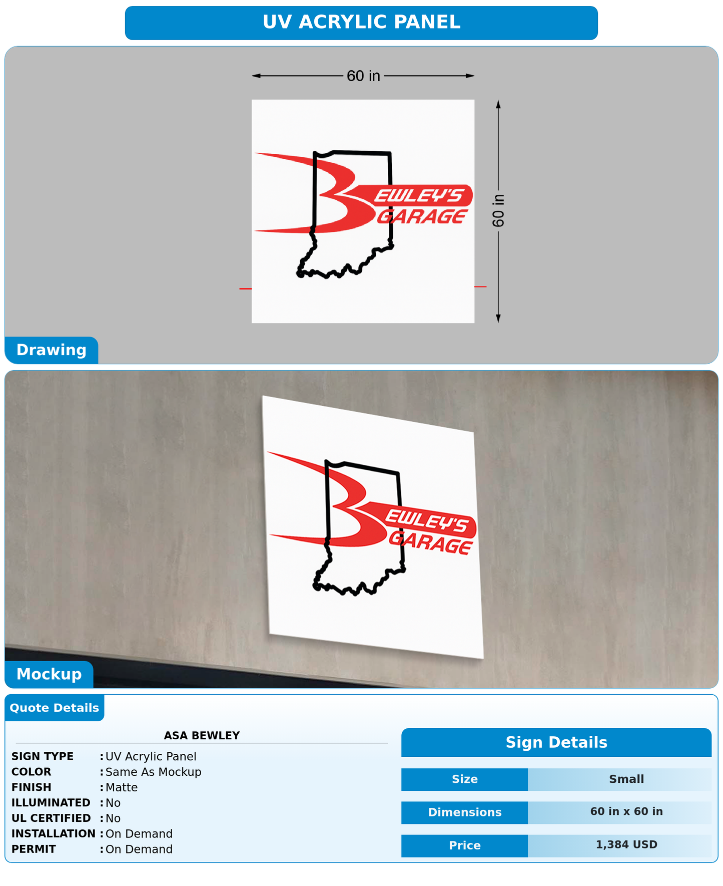 CUSTOM MOCKUP SIGN FOR Asa Bewley