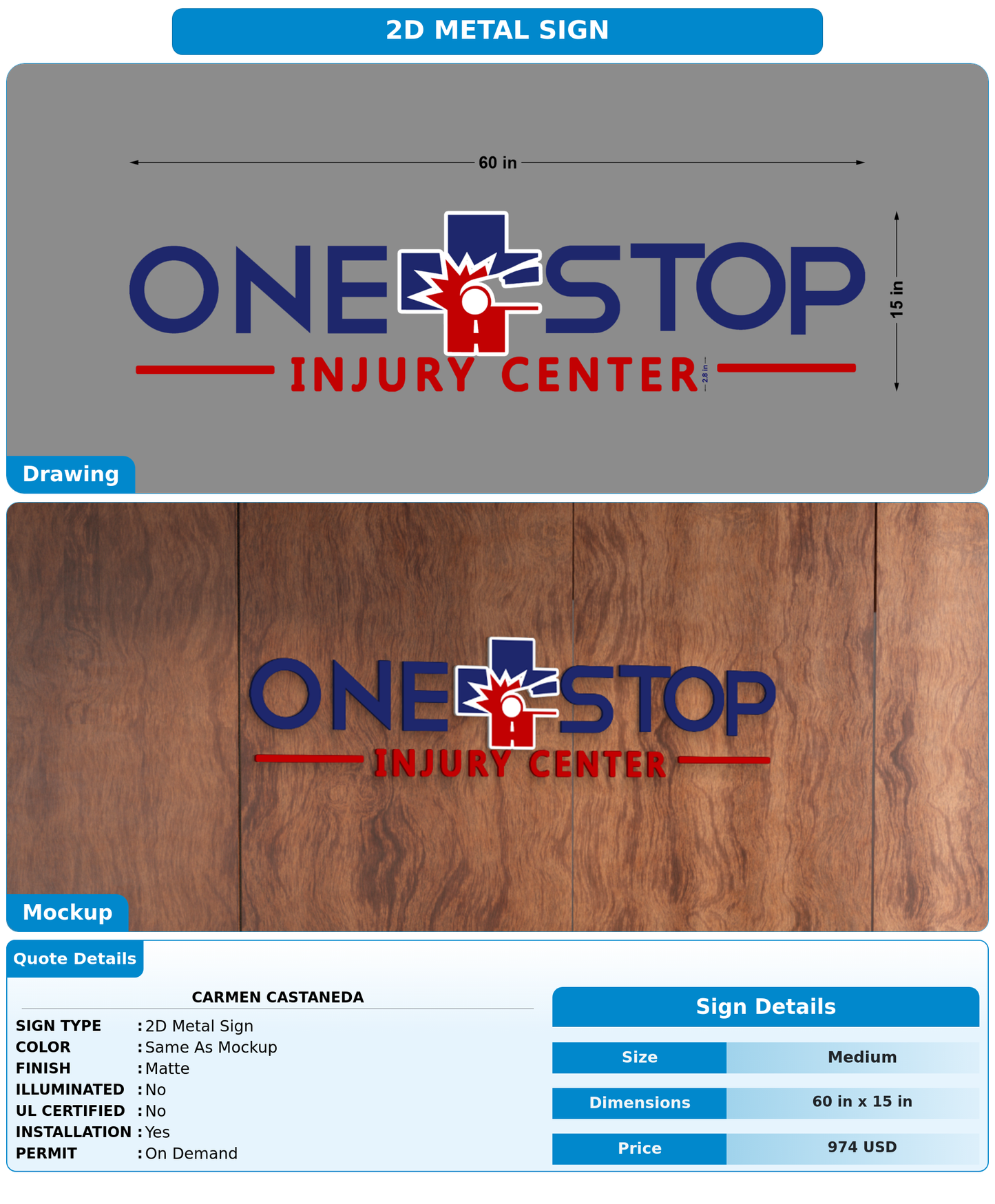 CUSTOM MOCKUP SIGN FOR Carmen Castaneda