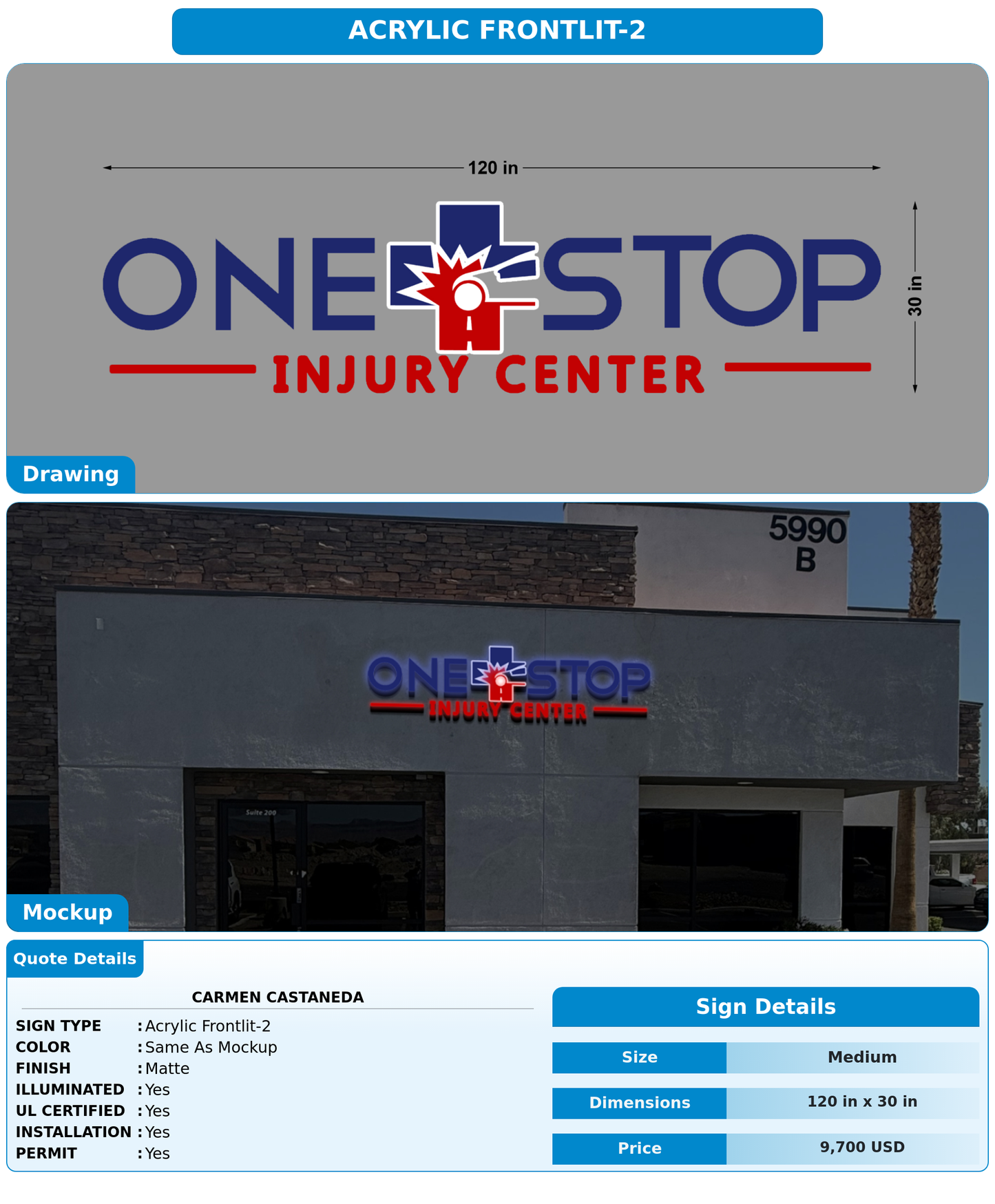 CUSTOM MOCKUP SIGN FOR Carmen Castaneda