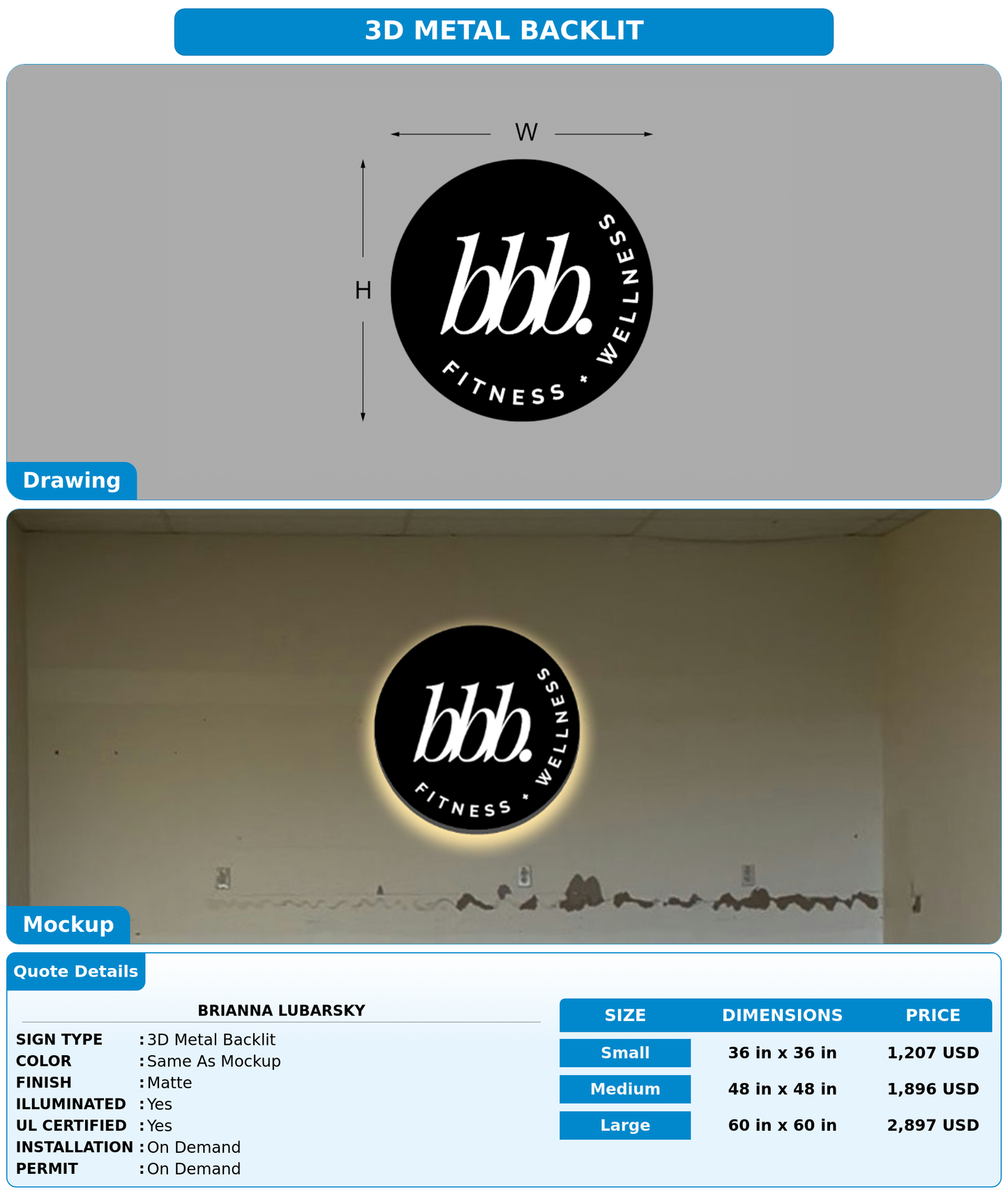 CUSTOM MOCKUP SIGN FOR Brianna lubarsky