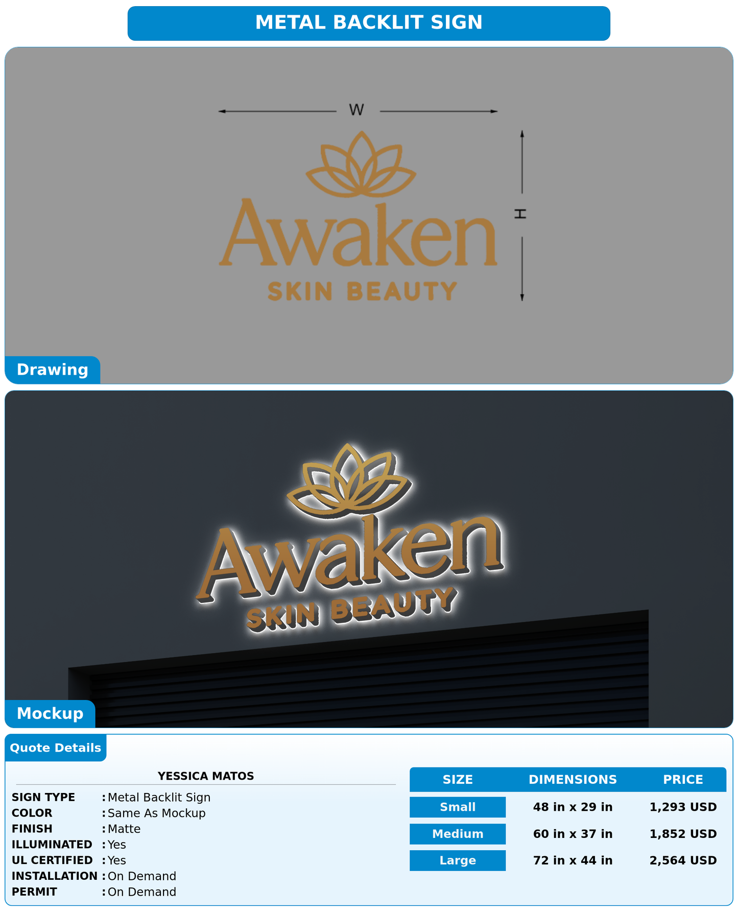 CUSTOM MOCKUP SIGN FOR Yessica Matos