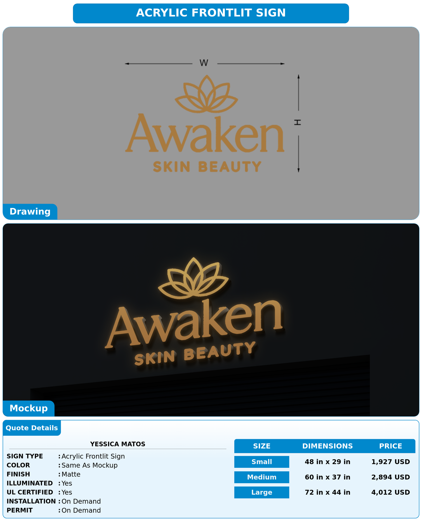 CUSTOM MOCKUP SIGN FOR Yessica Matos