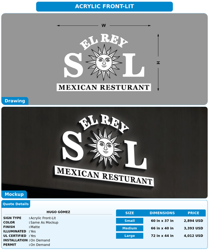 CUSTOM MOCKUP SIGN FOR Hugo Gómez