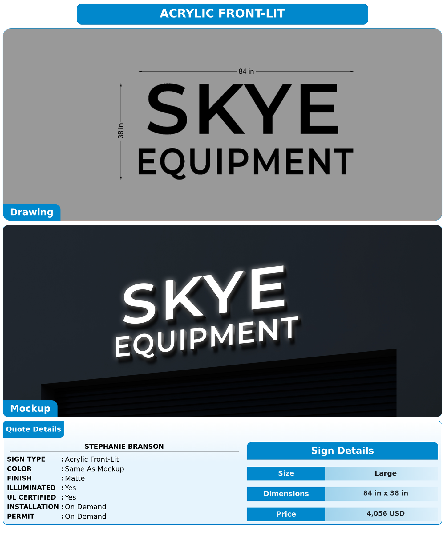 CUSTOM MOCKUP SIGN FOR Stephanie Branson