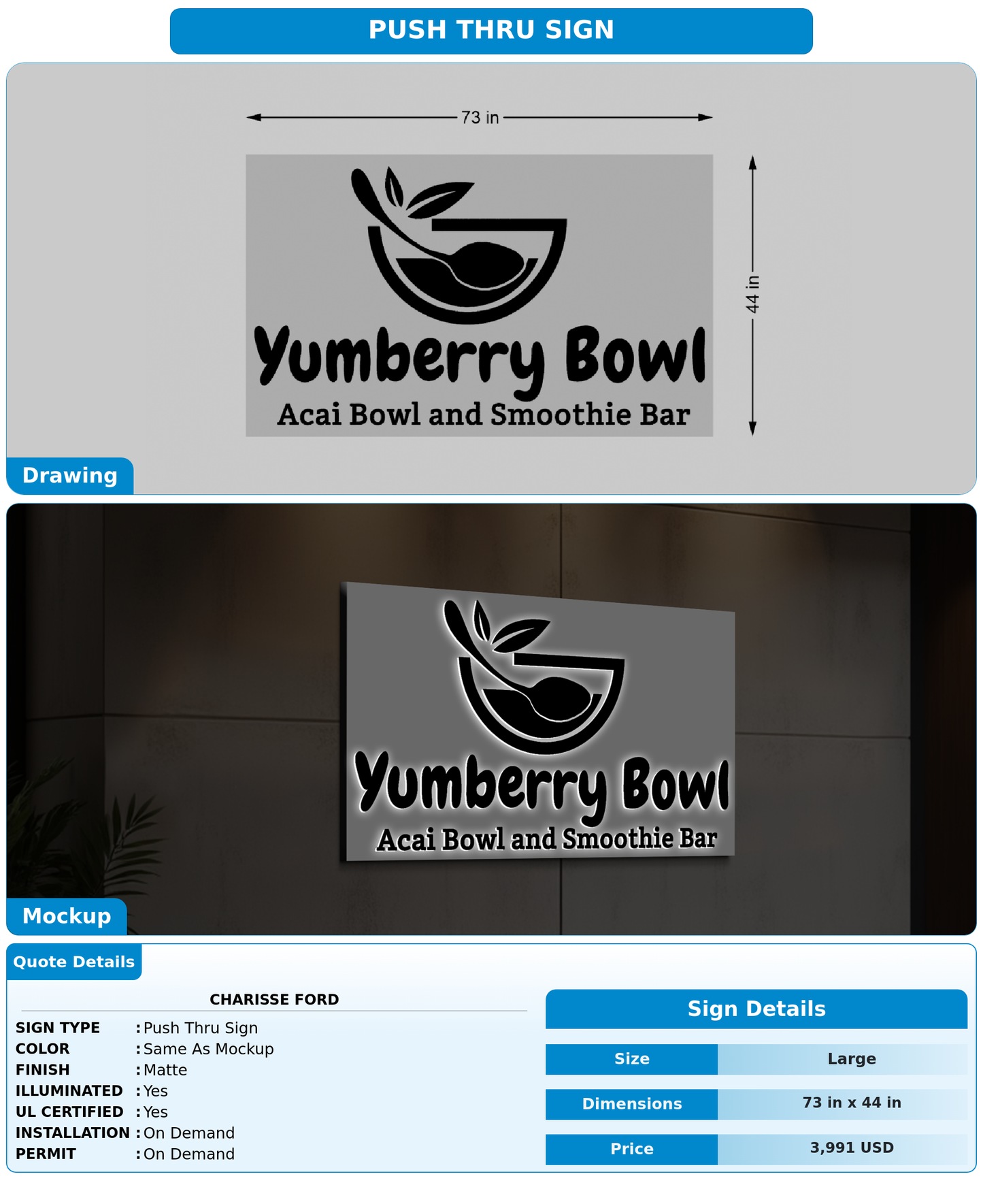 CUSTOM MOCKUP SIGN FOR Charisse Ford
