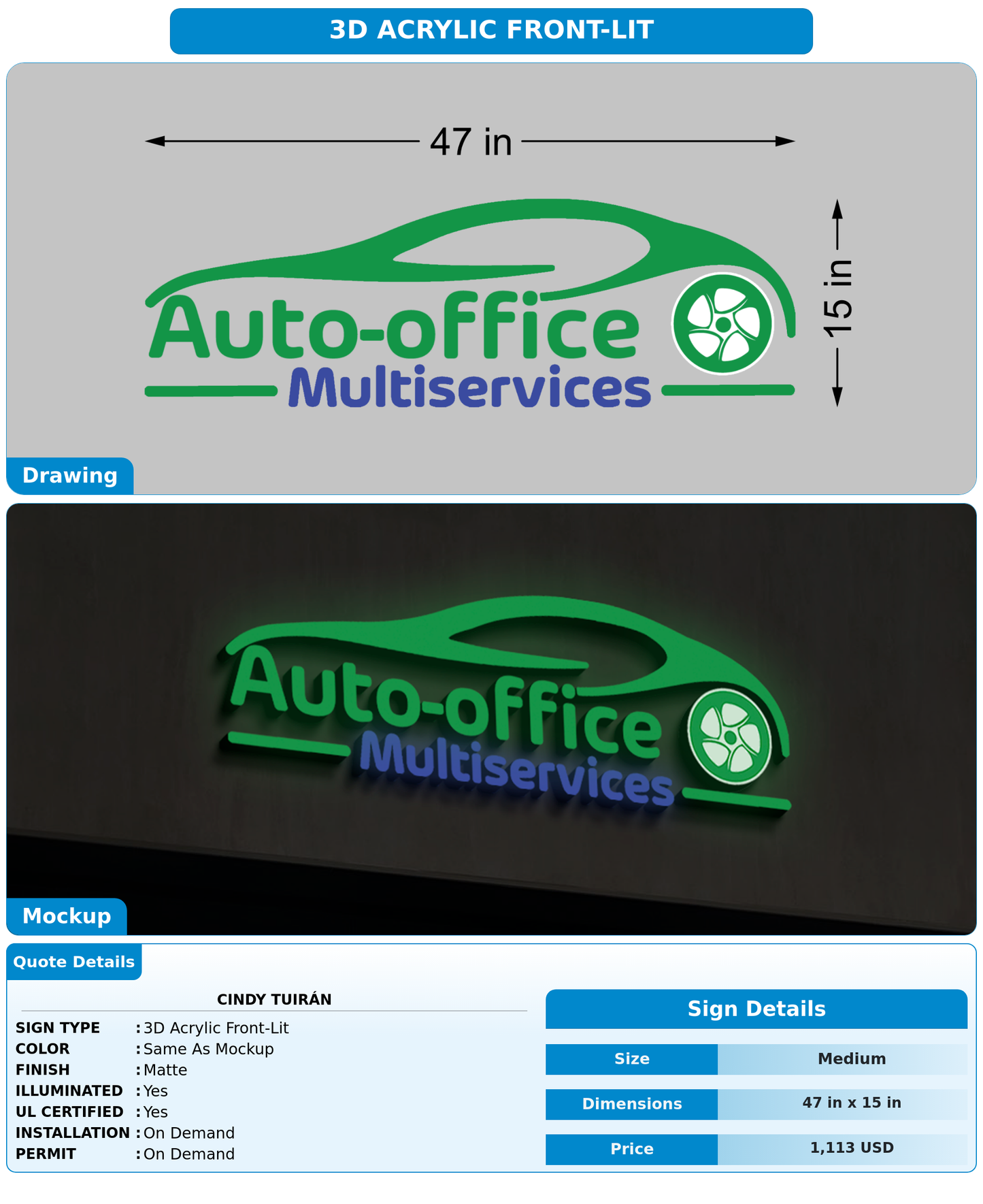 CUSTOM MOCKUP SIGN FOR Cindy Tuirán
