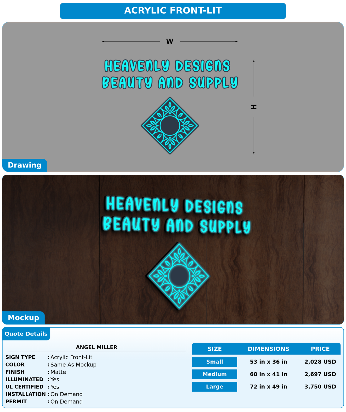 CUSTOM MOCKUP SIGN FOR Angel Miller