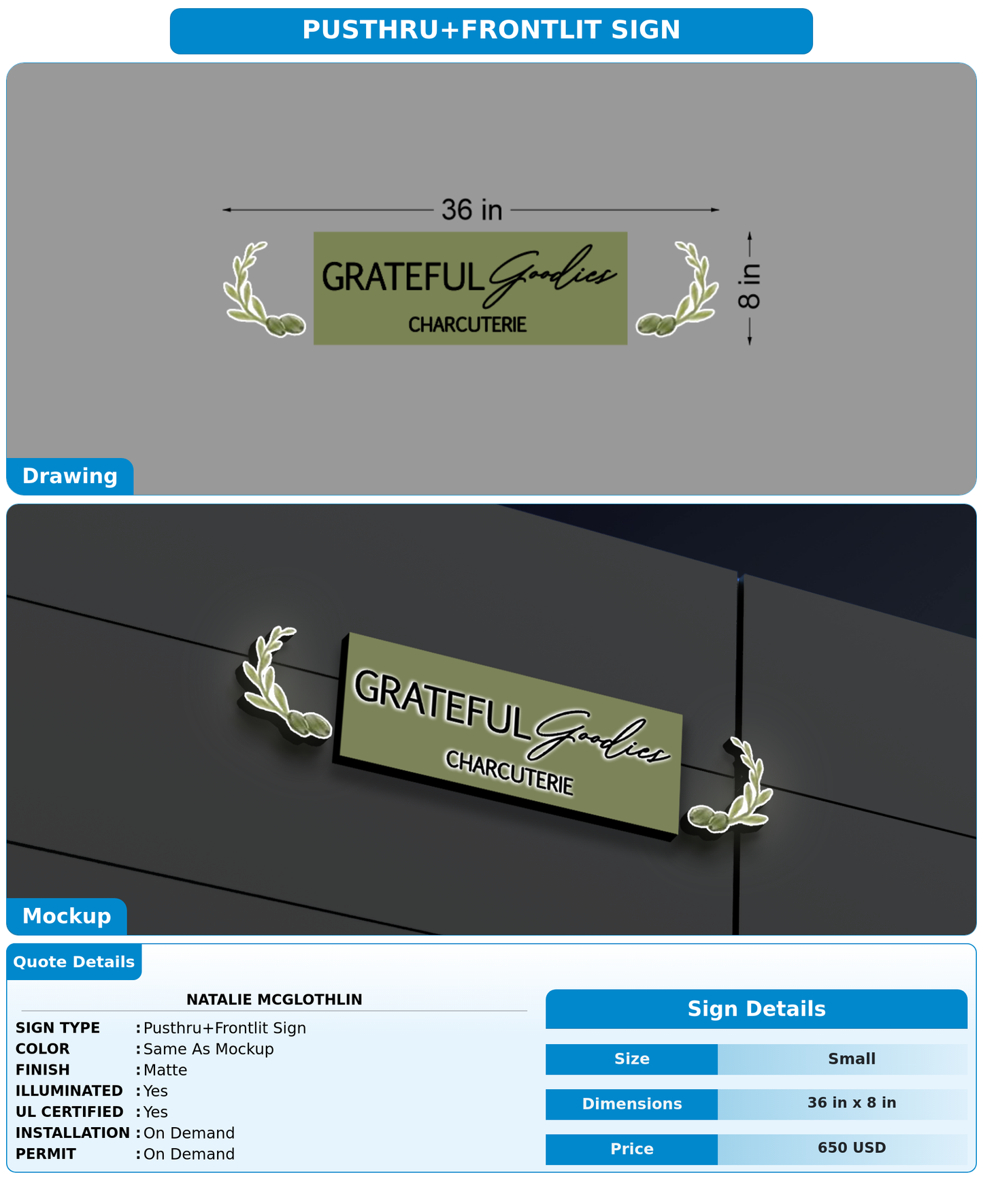 CUSTOM MOCKUP SIGN FOR Natalie McGlothlin