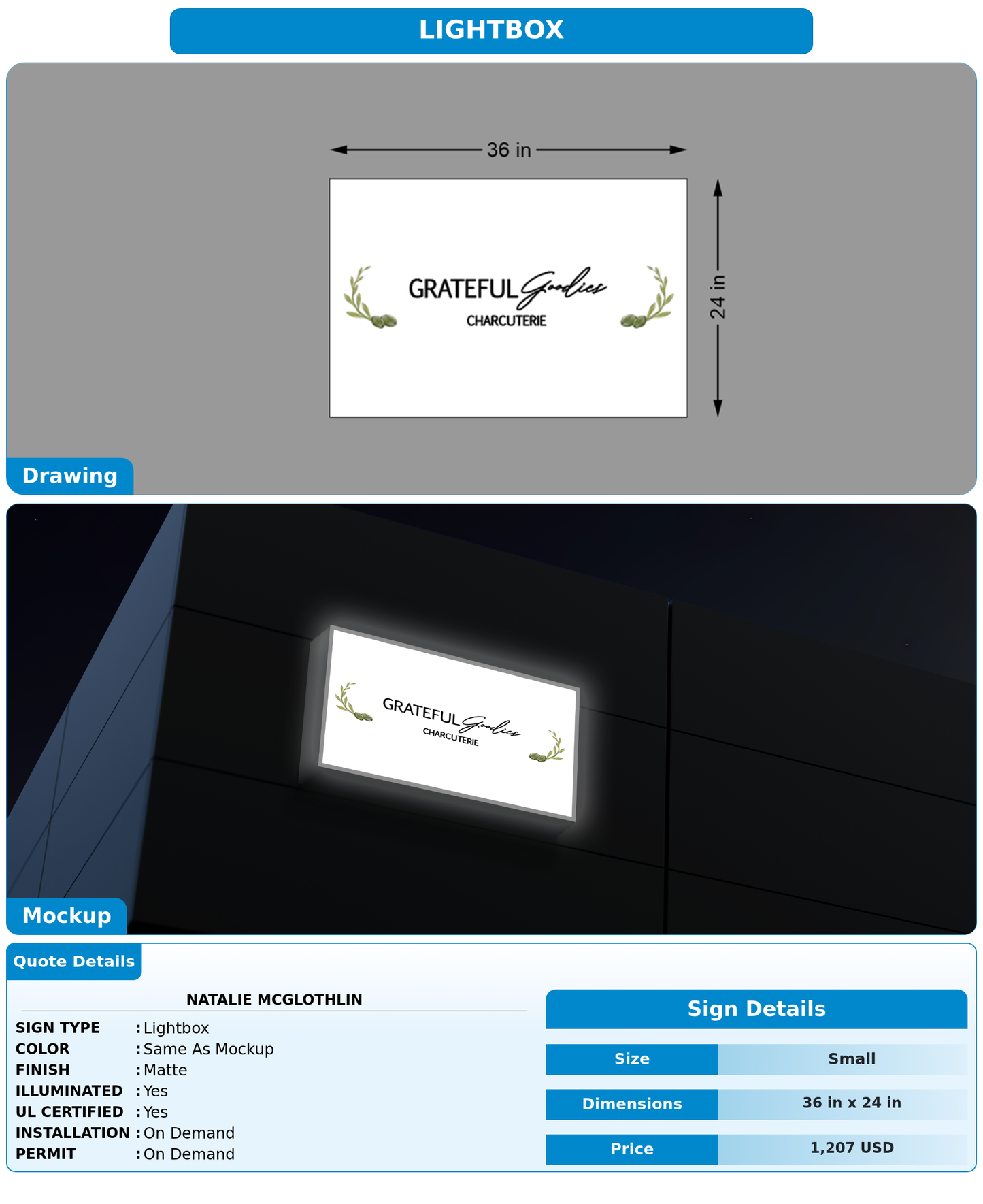CUSTOM MOCKUP SIGN FOR Natalie McGlothlin