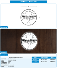CUSTOM MOCKUP SIGN FOR Almost heaven dentistry