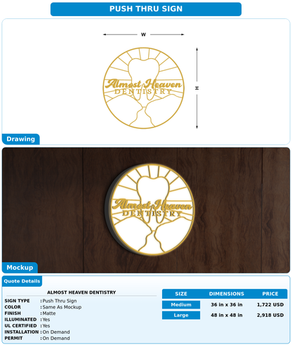 CUSTOM MOCKUP SIGN FOR Almost heaven dentistry