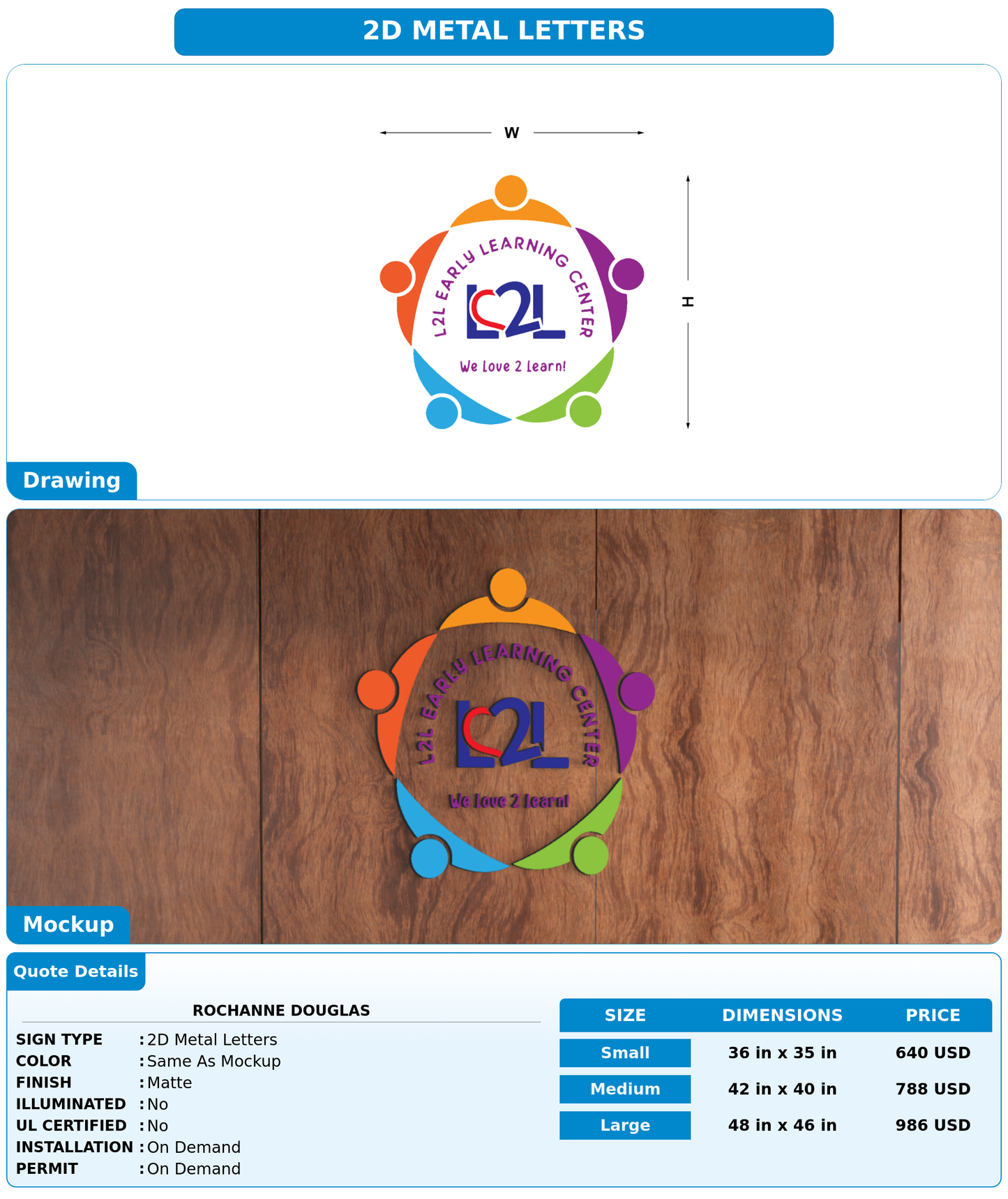 CUSTOM MOCKUP SIGN FOR Rochanne Douglas