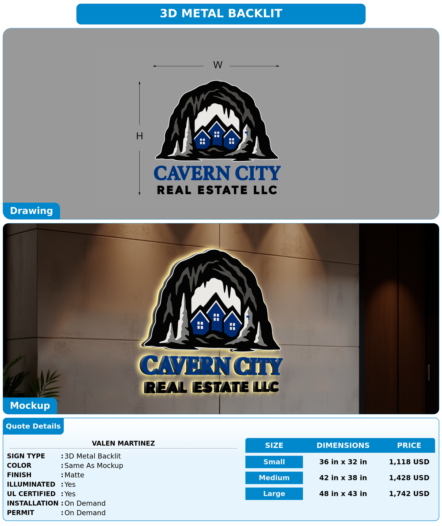 CUSTOM MOCKUP SIGN FOR Valen Martinez