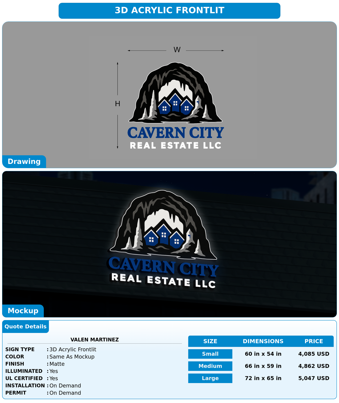 CUSTOM MOCKUP SIGN FOR Valen Martinez