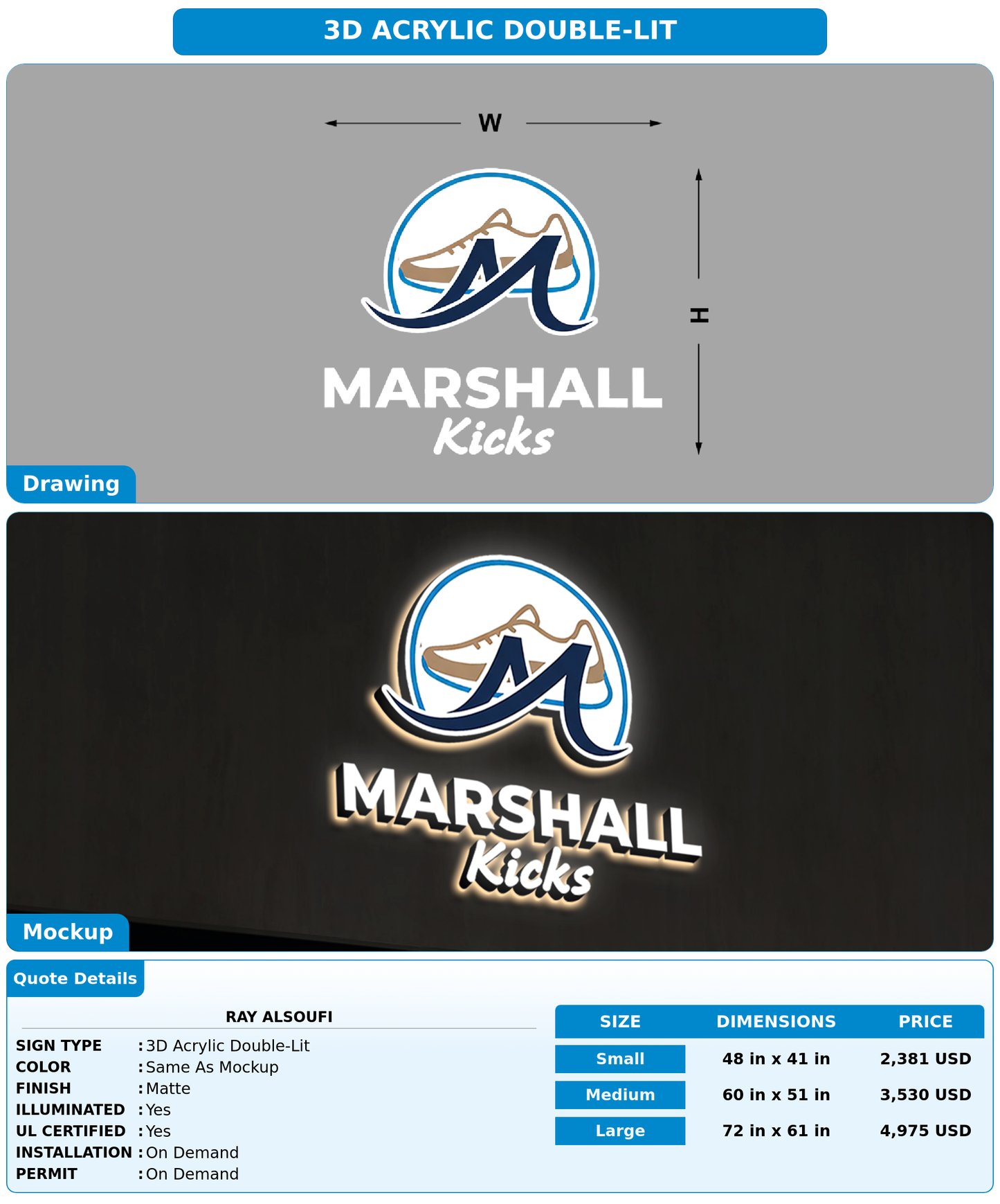 CUSTOM MOCKUP SIGN FOR ray alsoufi