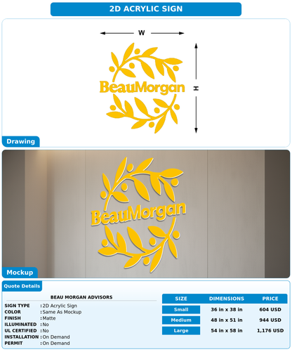 CUSTOM MOCKUP SIGN FOR Beau Morgan Advisors