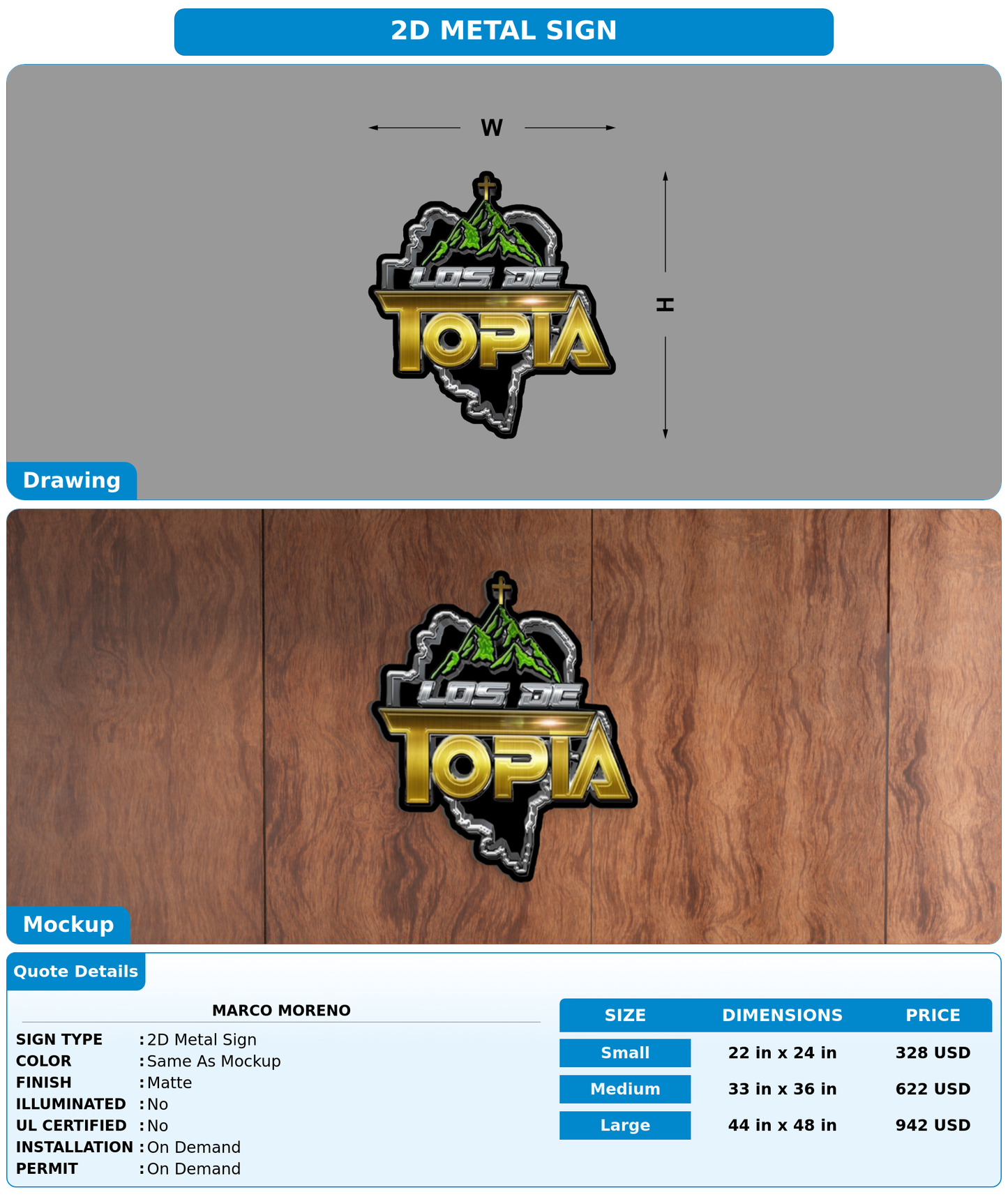 CUSTOM MOCKUP SIGN FOR Marco Moreno