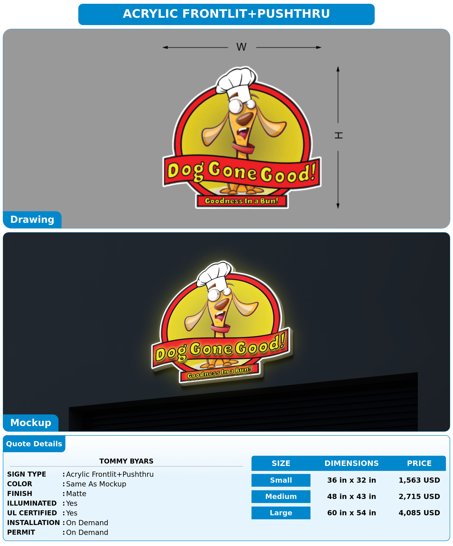 CUSTOM MOCKUP SIGN FOR Tommy Byars