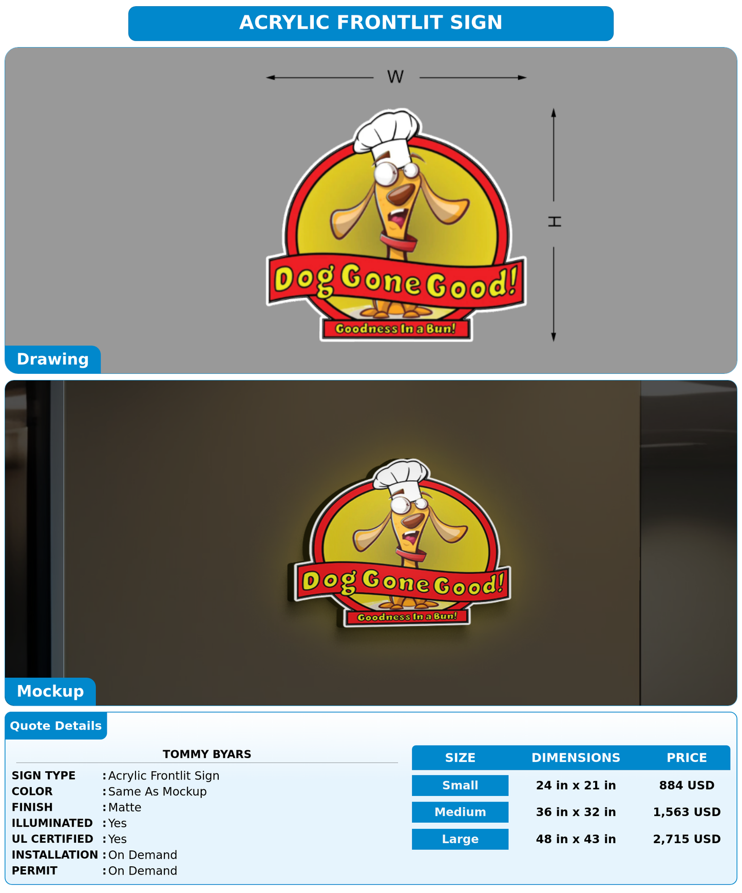 CUSTOM MOCKUP SIGN FOR Tommy Byars