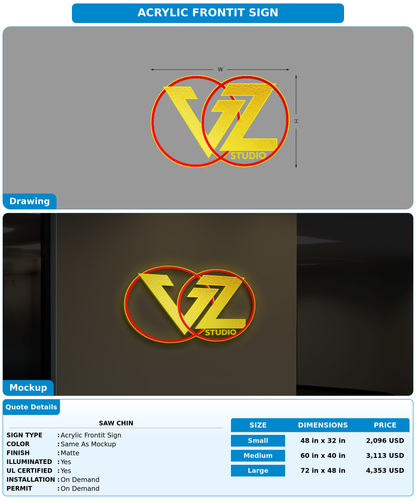 CUSTOM MOCKUP SIGN FOR SAW CHIN