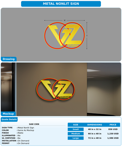 CUSTOM MOCKUP SIGN FOR SAW CHIN