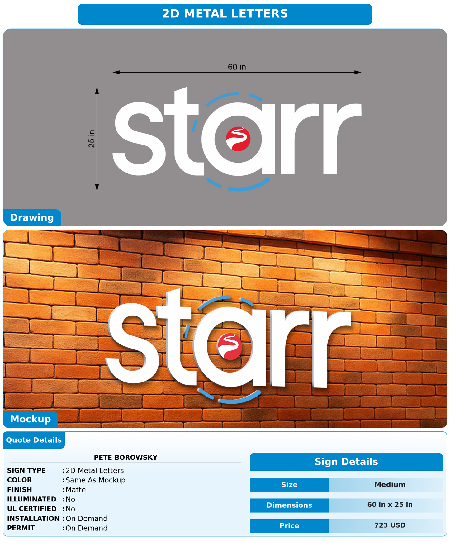 CUSTOM MOCKUP SIGN FOR Pete Borowsky