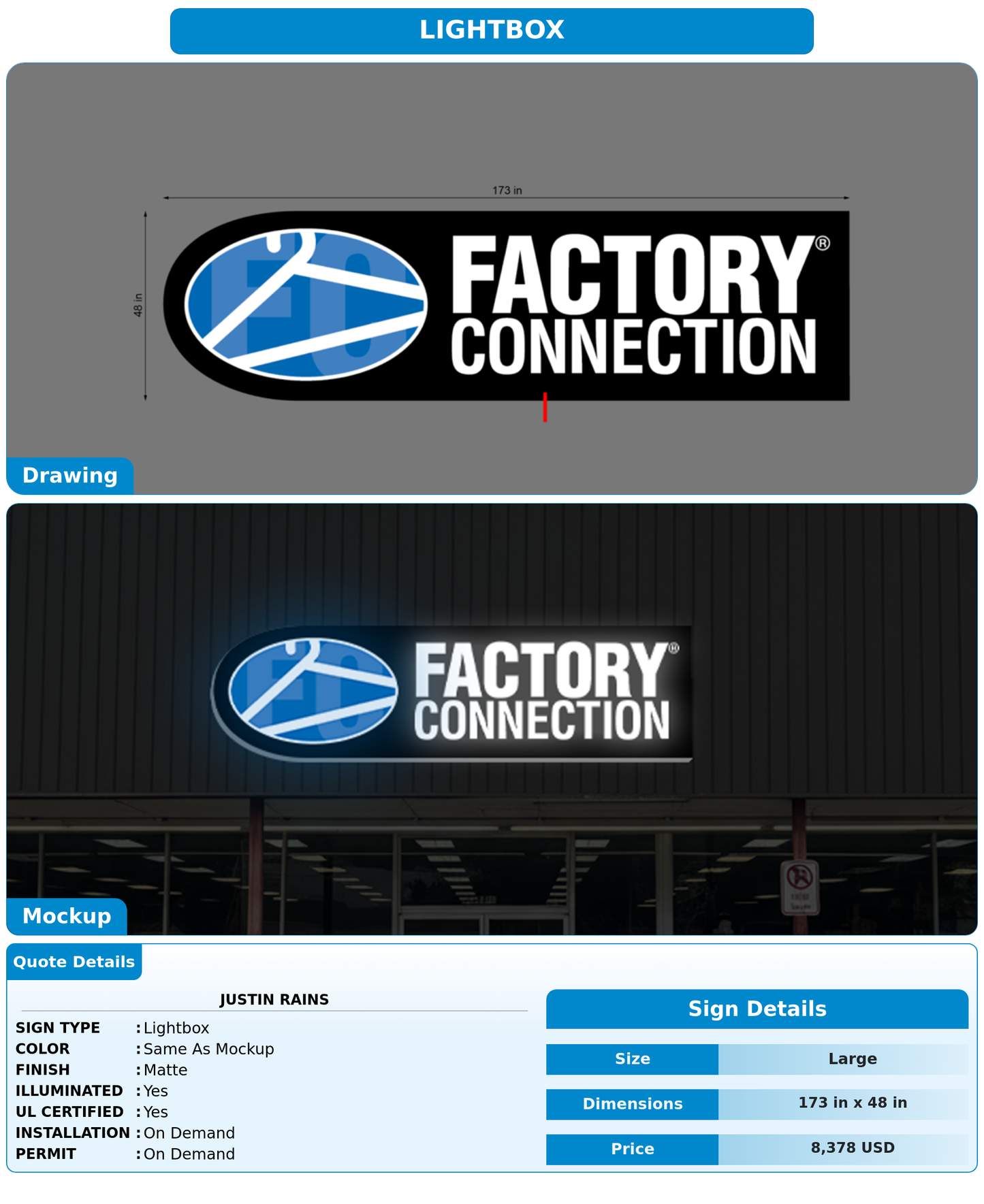 CUSTOM MOCKUP SIGN FOR Justin Rains