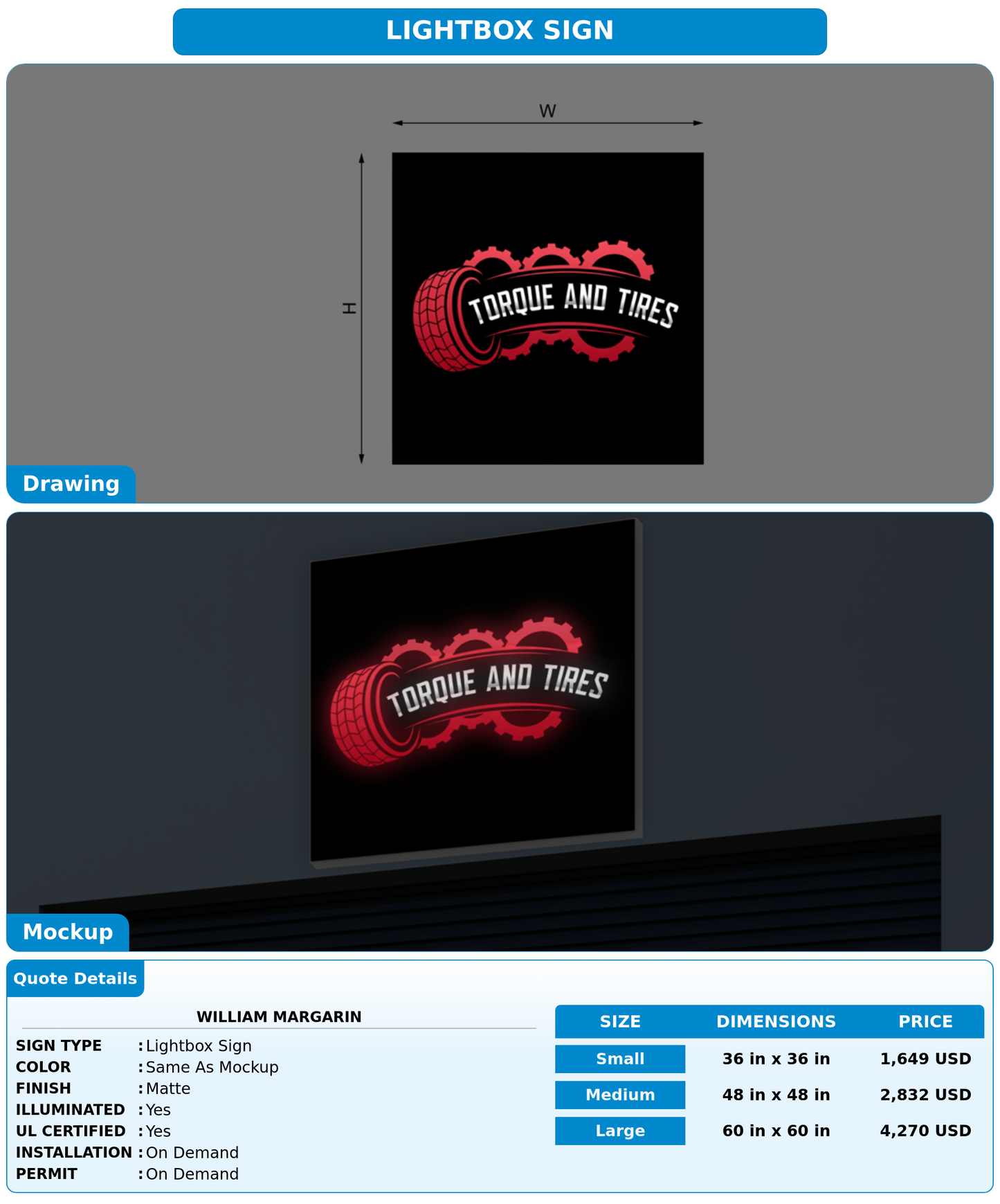 CUSTOM MOCKUP SIGN FOR William Margarin