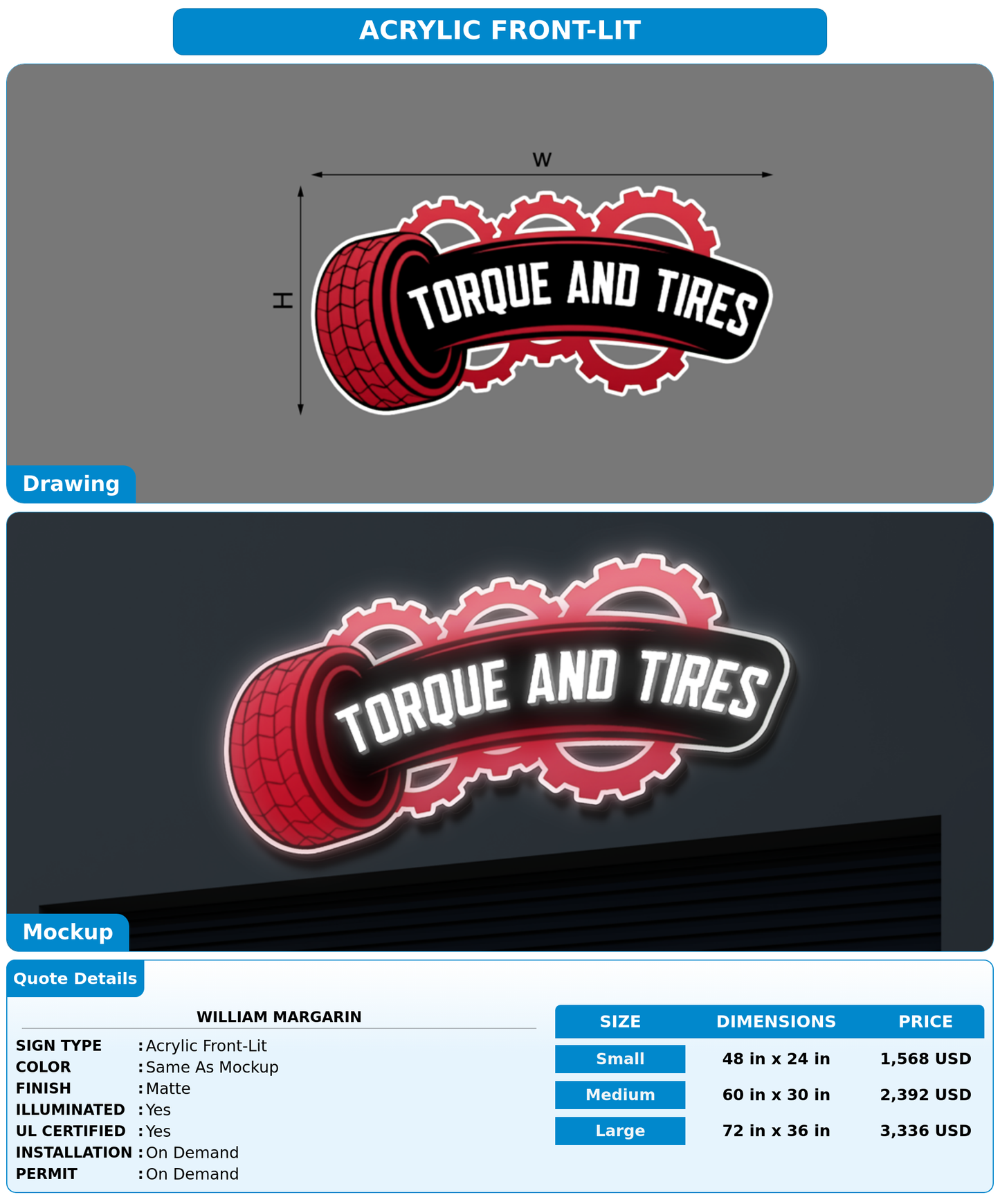 CUSTOM MOCKUP SIGN FOR William Margarin