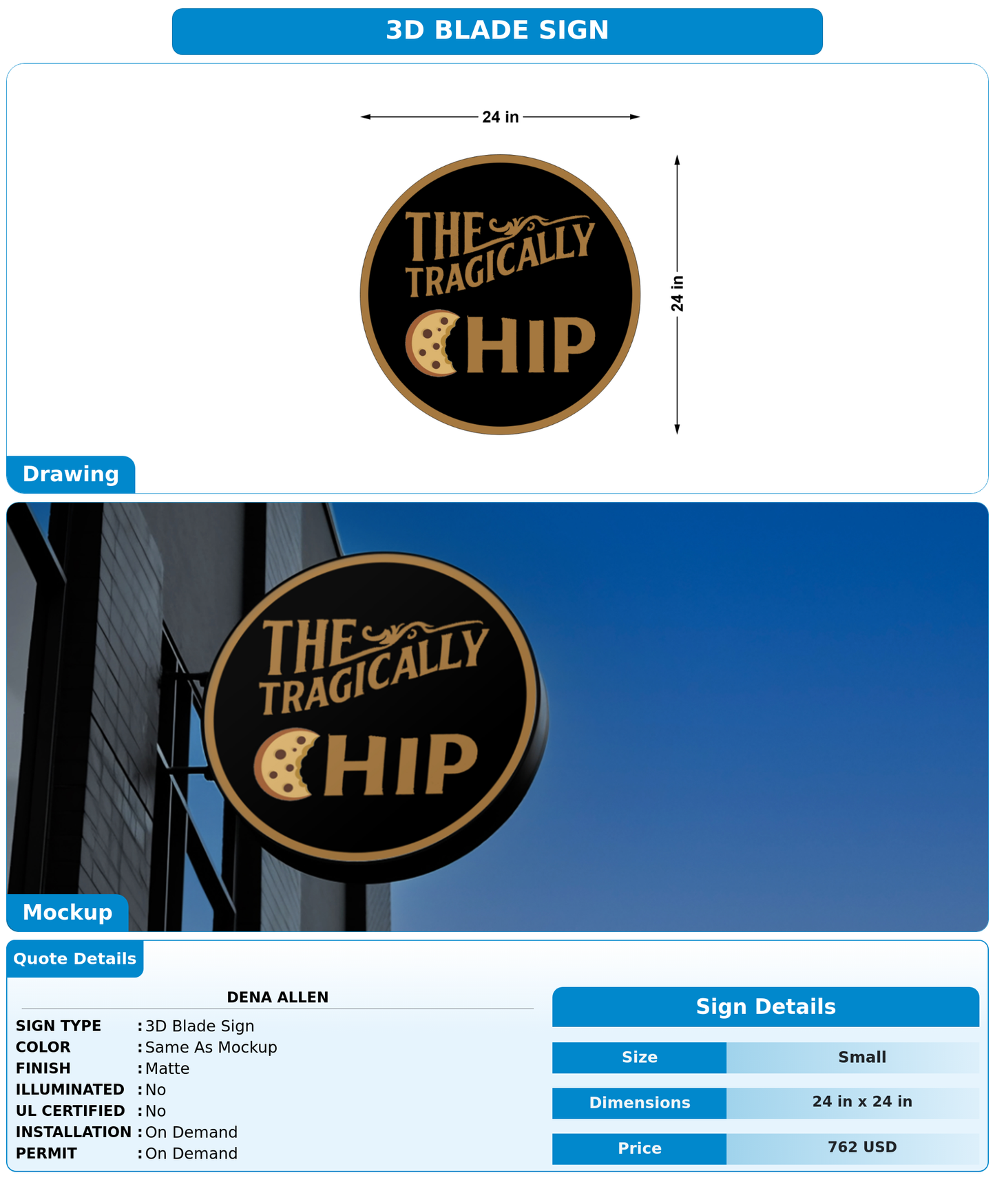 CUSTOM MOCKUP SIGN FOR Dena Allen