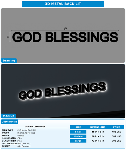 CUSTOM MOCKUP SIGN FOR Dorina Ledsinger